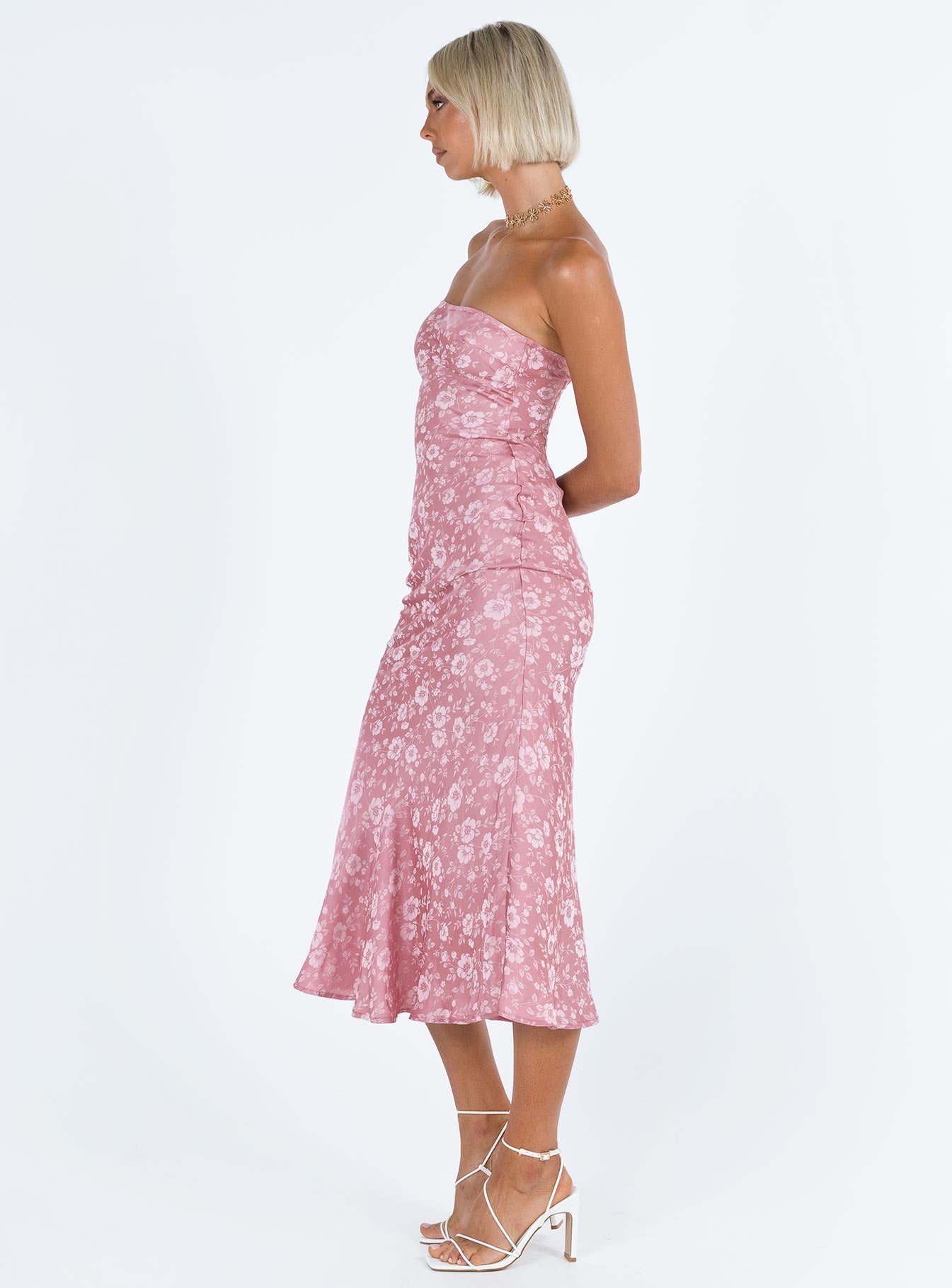 Salvin Strapless Maxi Dress Pink - Image 4