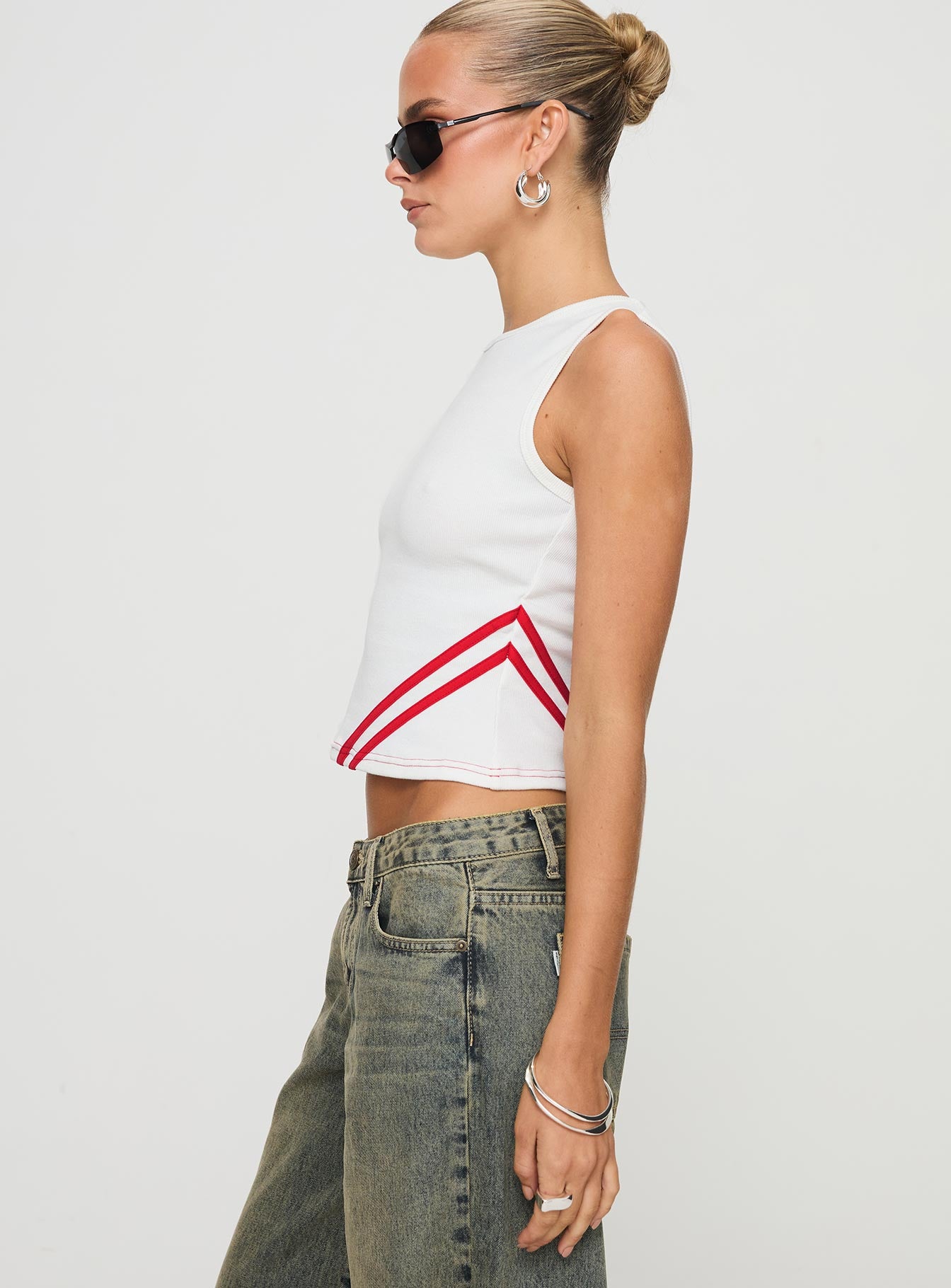 Fast 67 Tank Top White Red - Image 4