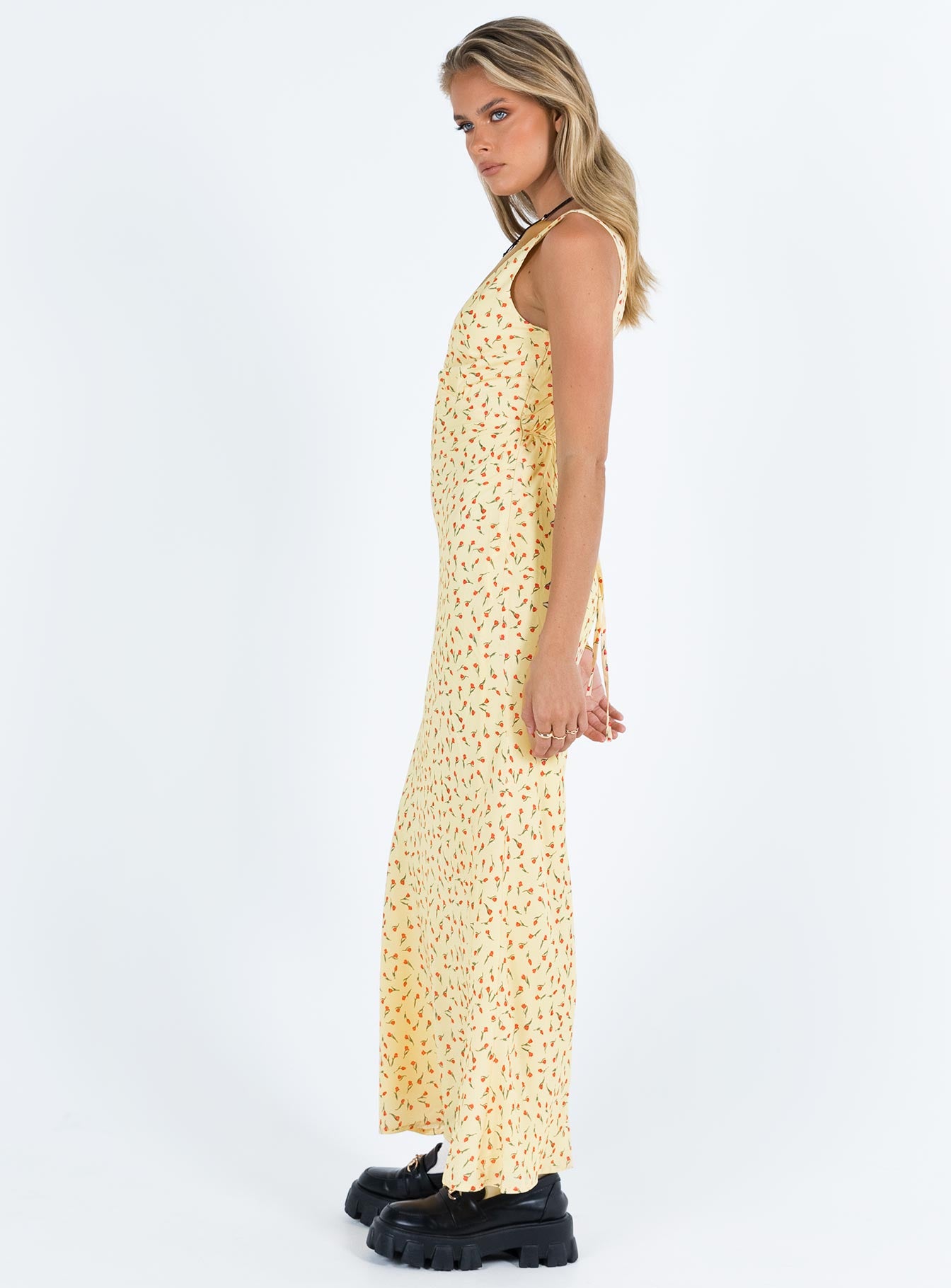 Nellie Maxi Dress Yellow Red Floral - Image 4
