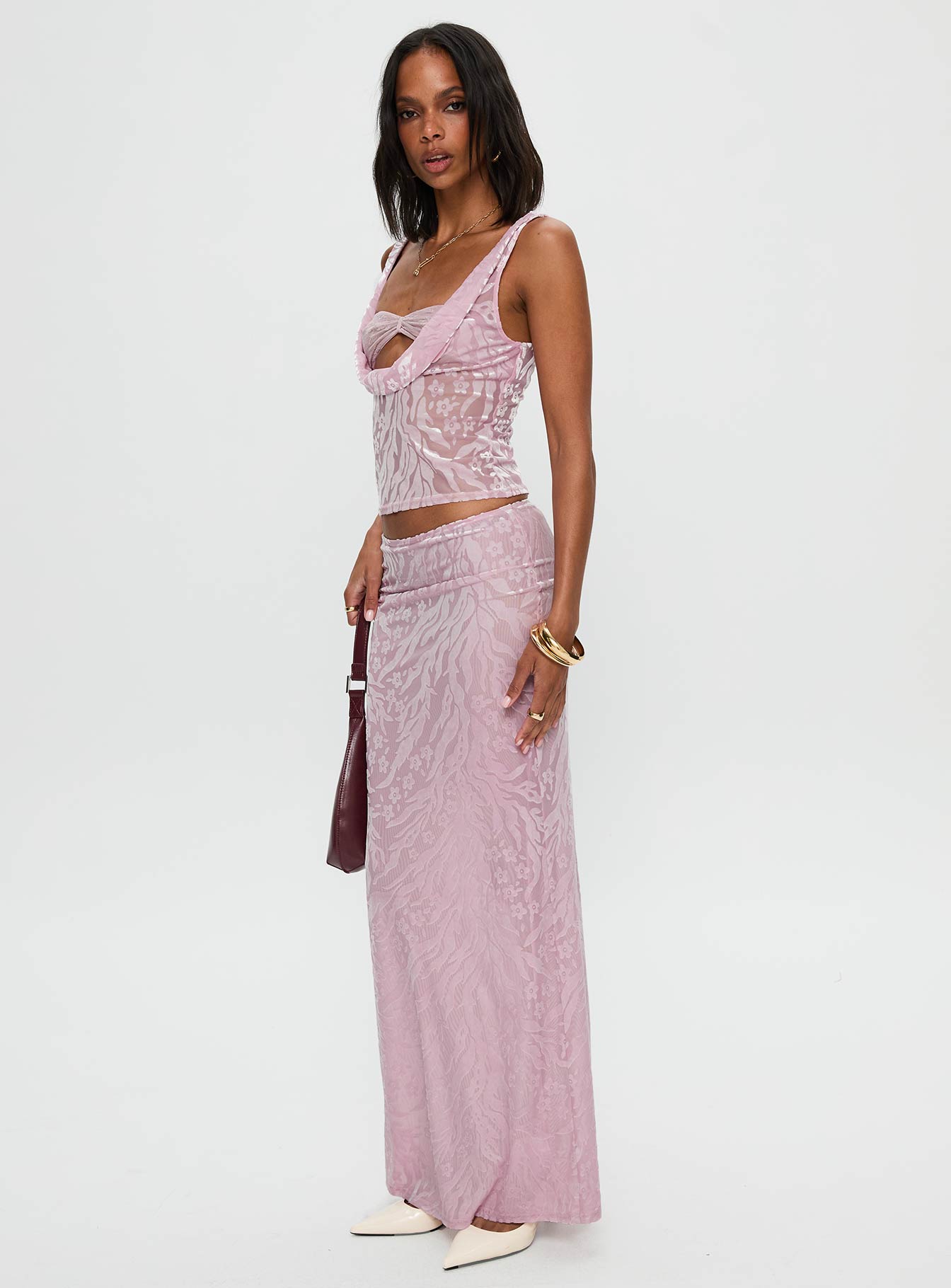 Kalei Maxi Skirt Pink Floral - Image 4