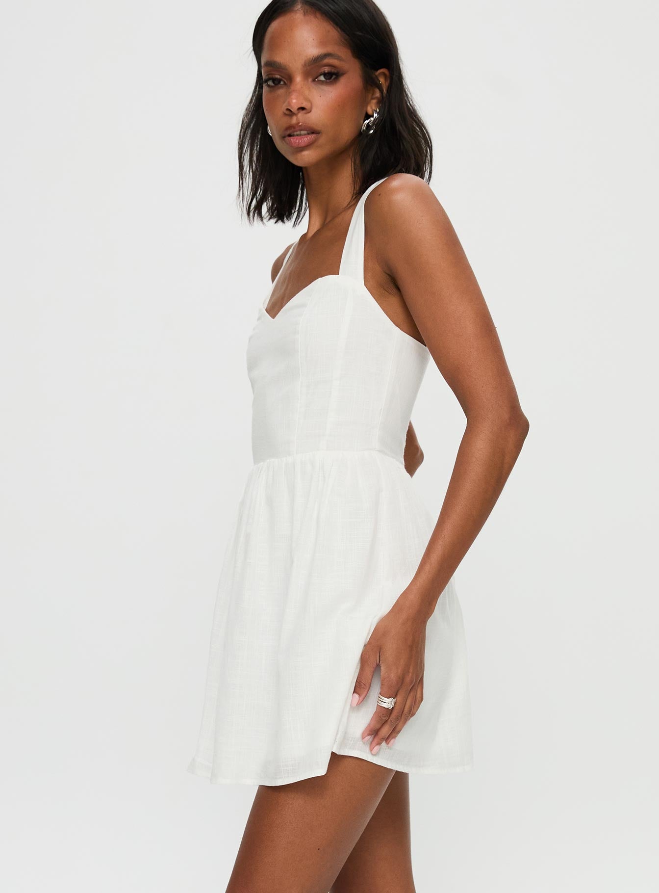 Zolena Halter Mini Dress White - Image 4
