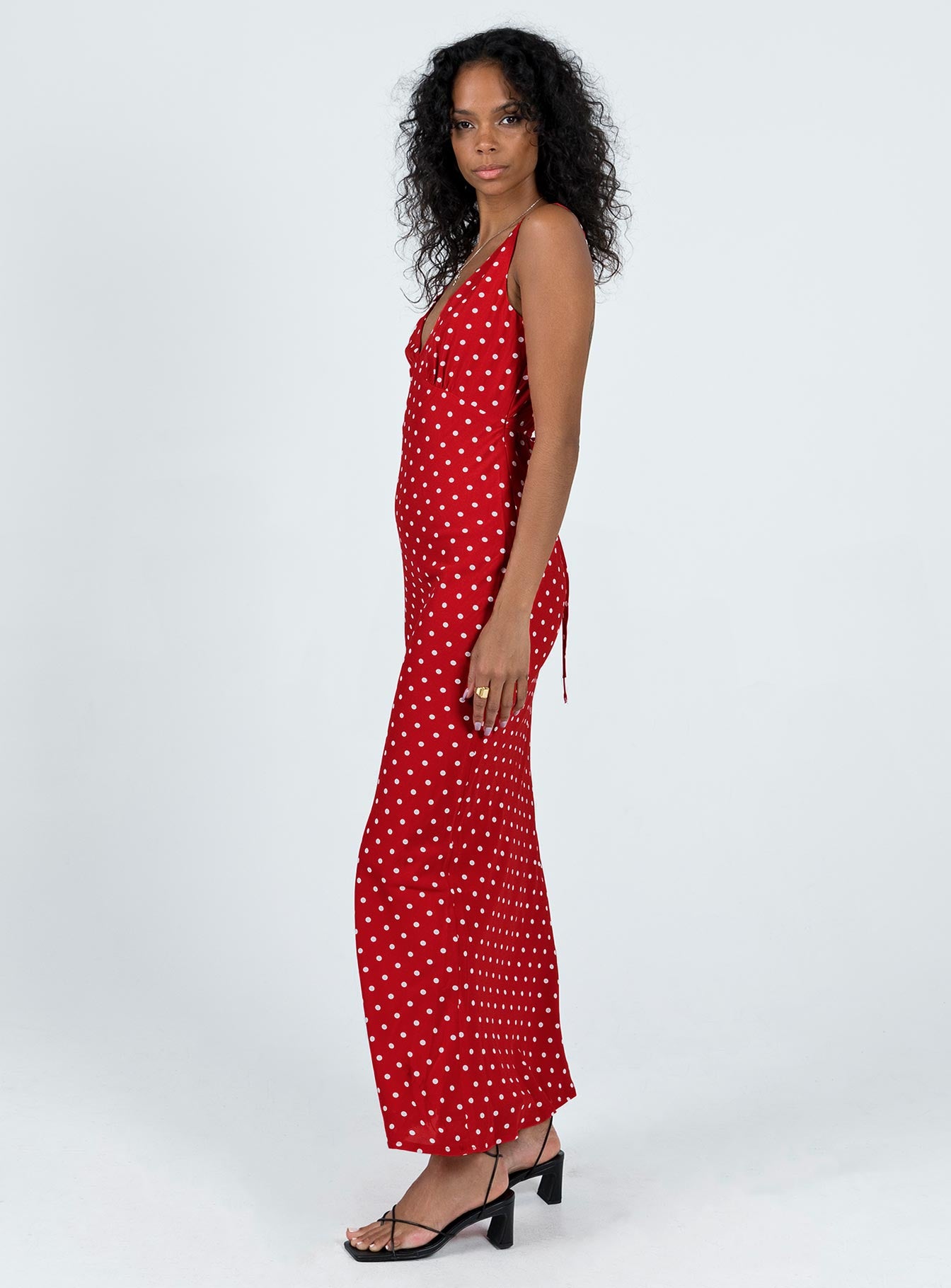 Nellie Maxi Dress Red Polka Dot - Image 4