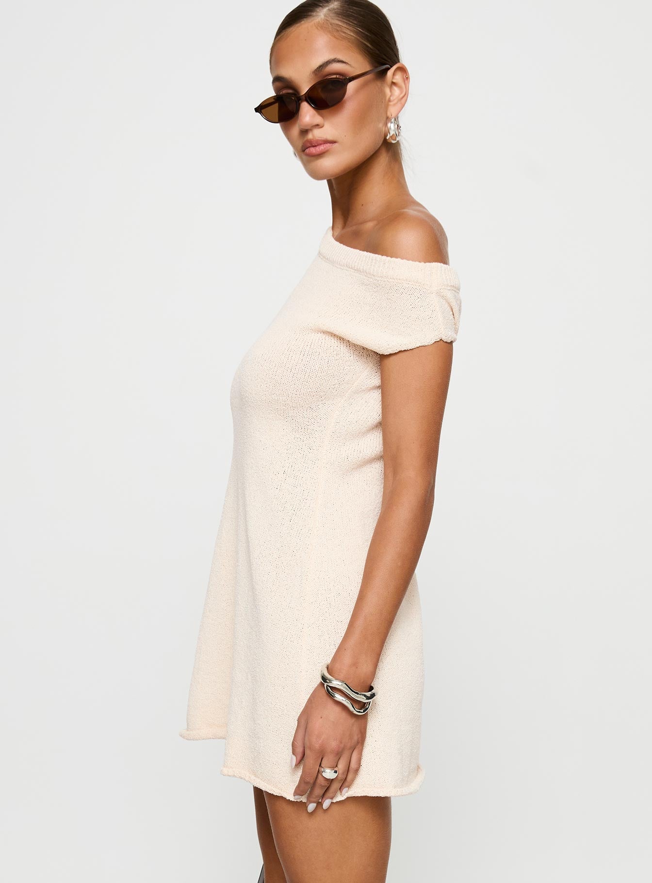 Liberation Off The Shoulder Mini Dress White - Image 5