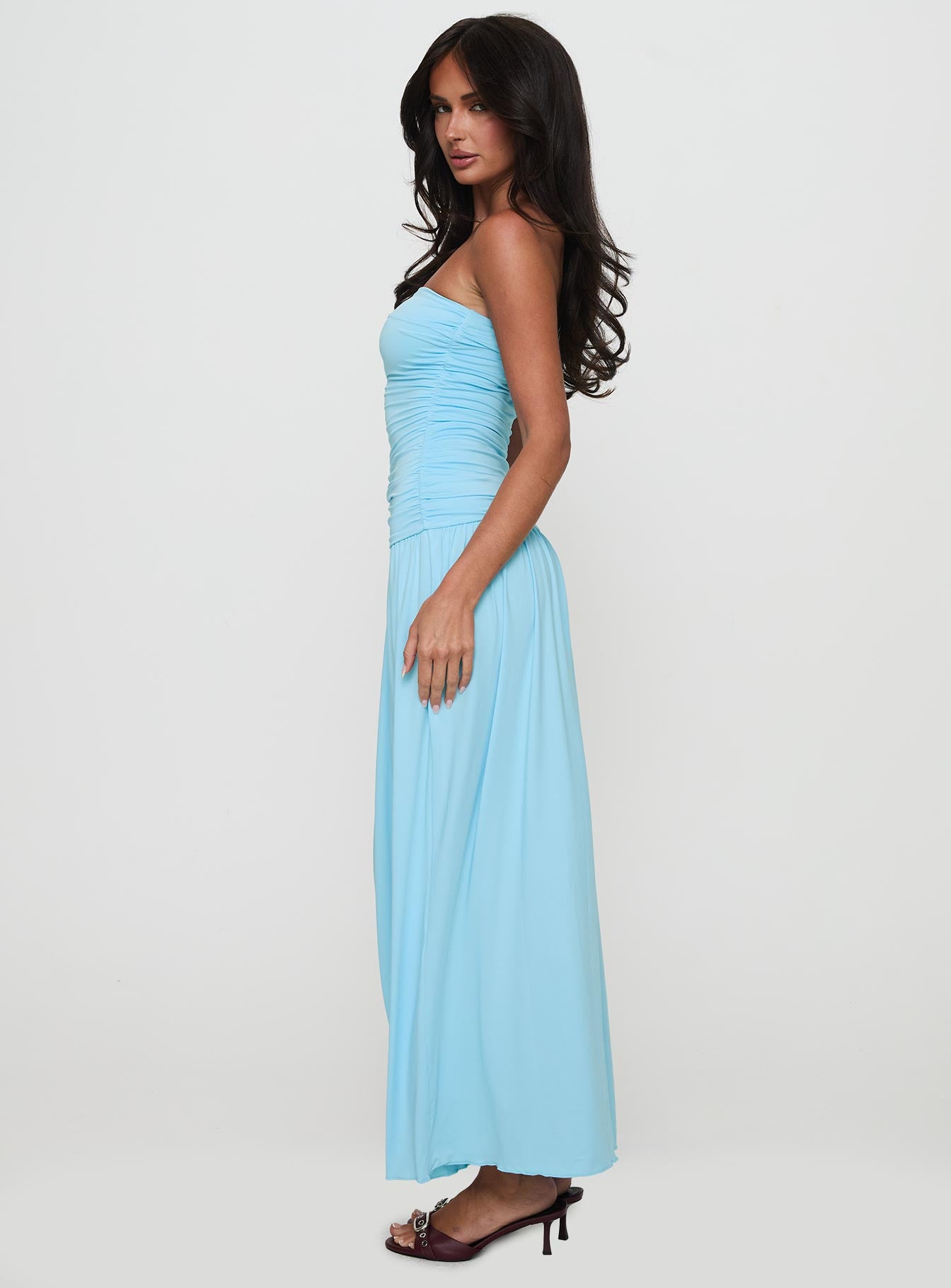 Glorie Strapless Maxi Dress Light Blue Petite - Image 4