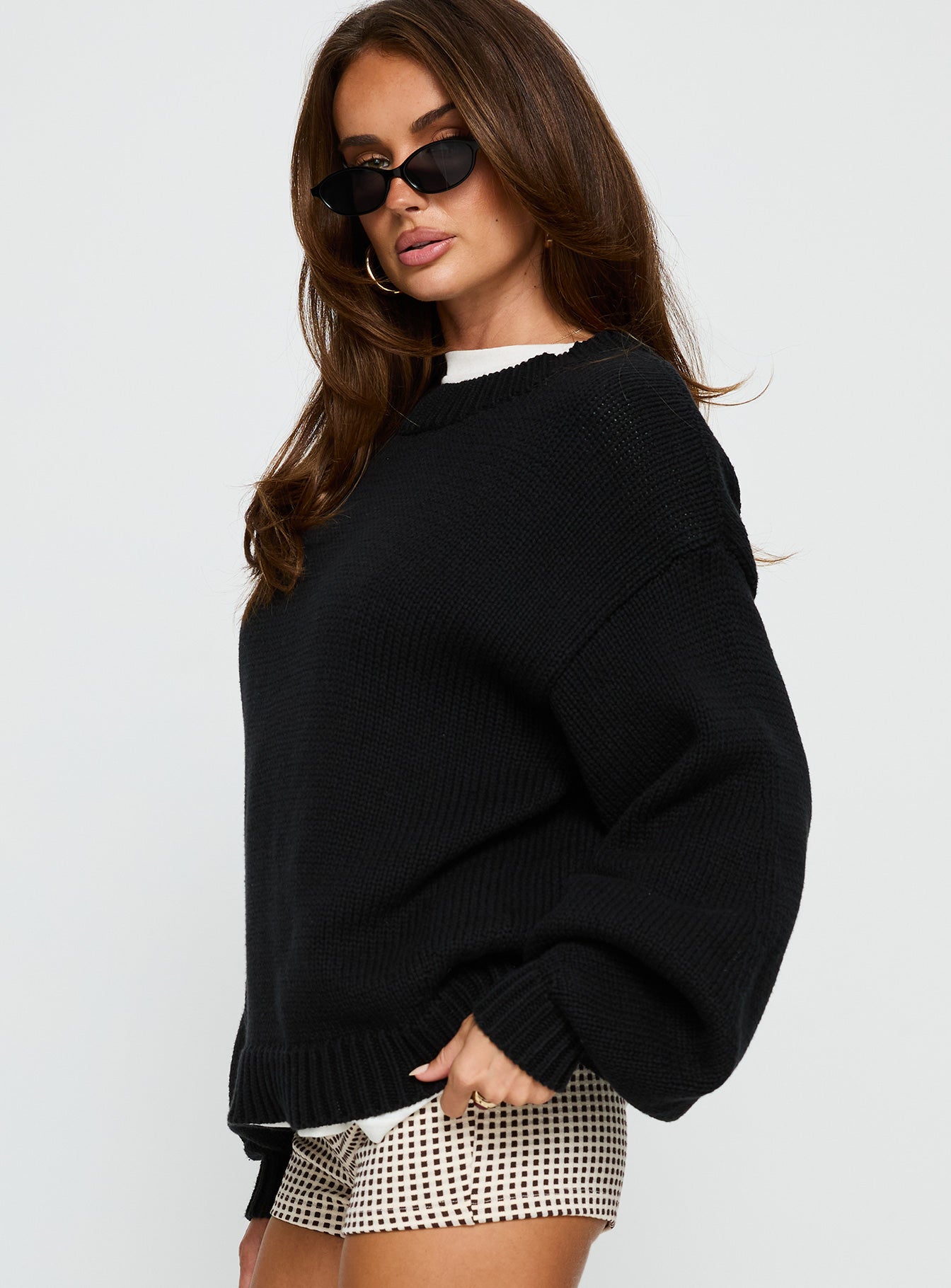 Harmony Balloon Sleeve Knit Sweater Black - Image 4