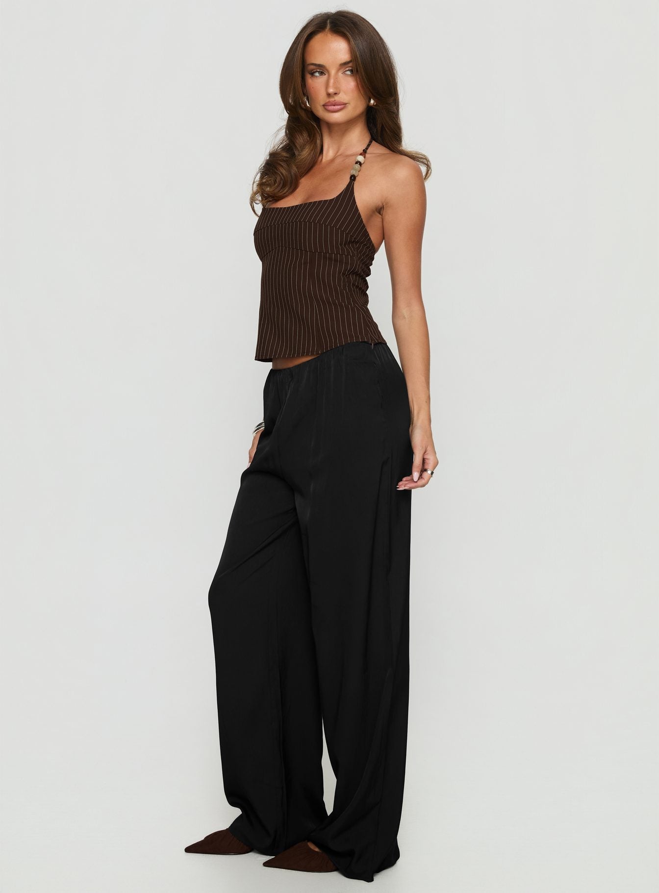 Breina Satin Straight Leg Pants Black - Image 4