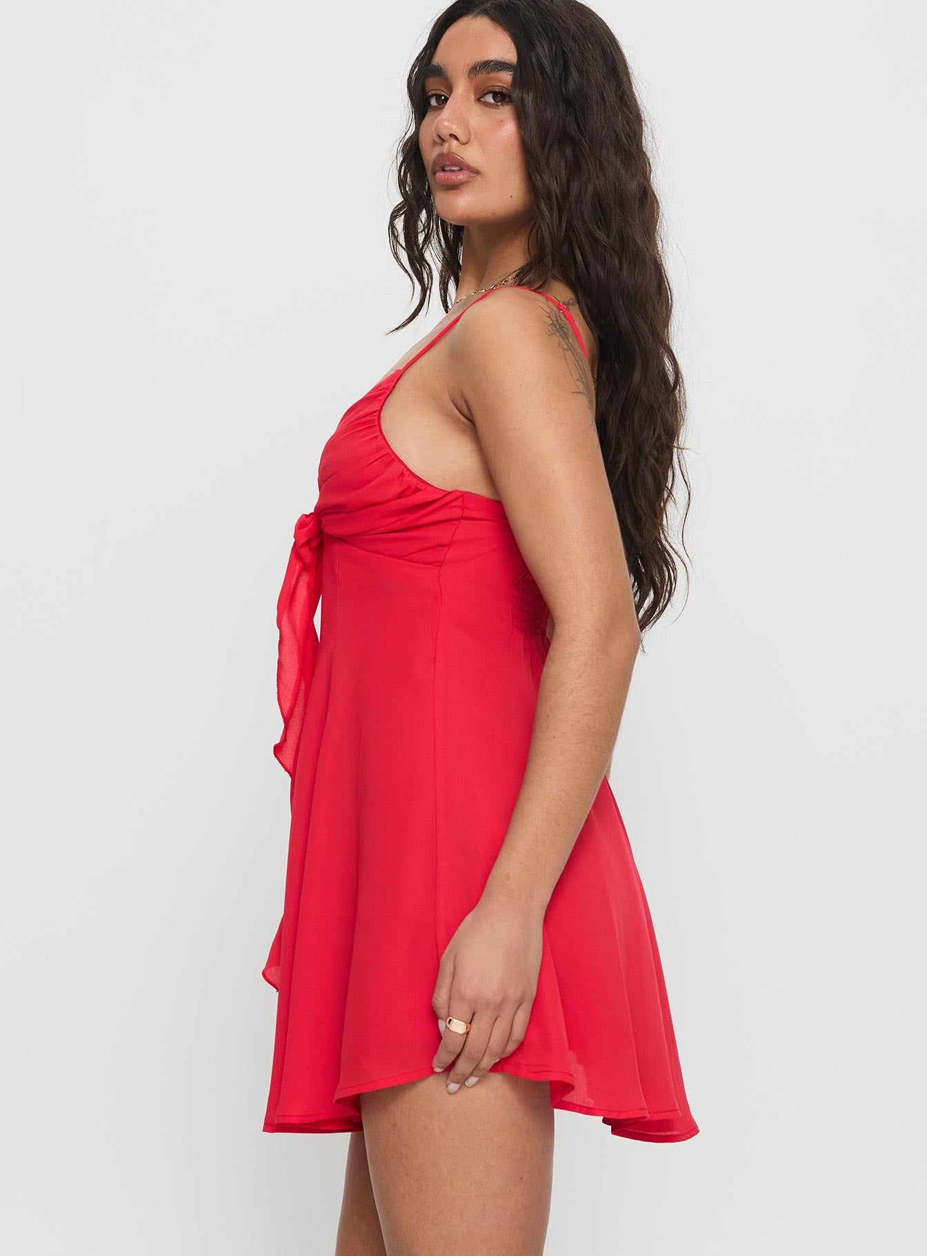 Moon Quartz Mini Dress Red - Image 3