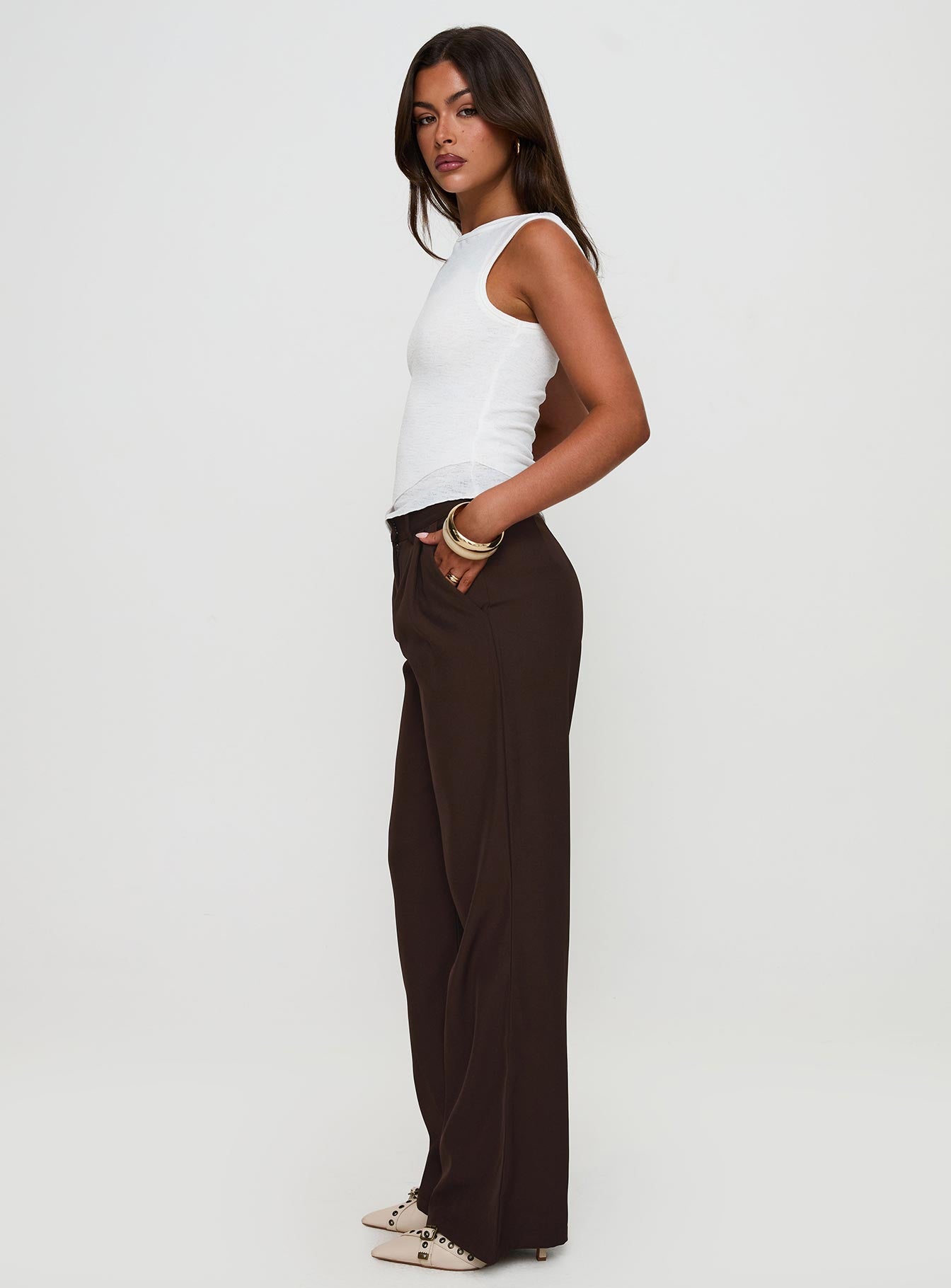 Ambient Wide Leg Pant Chocolate - Image 4