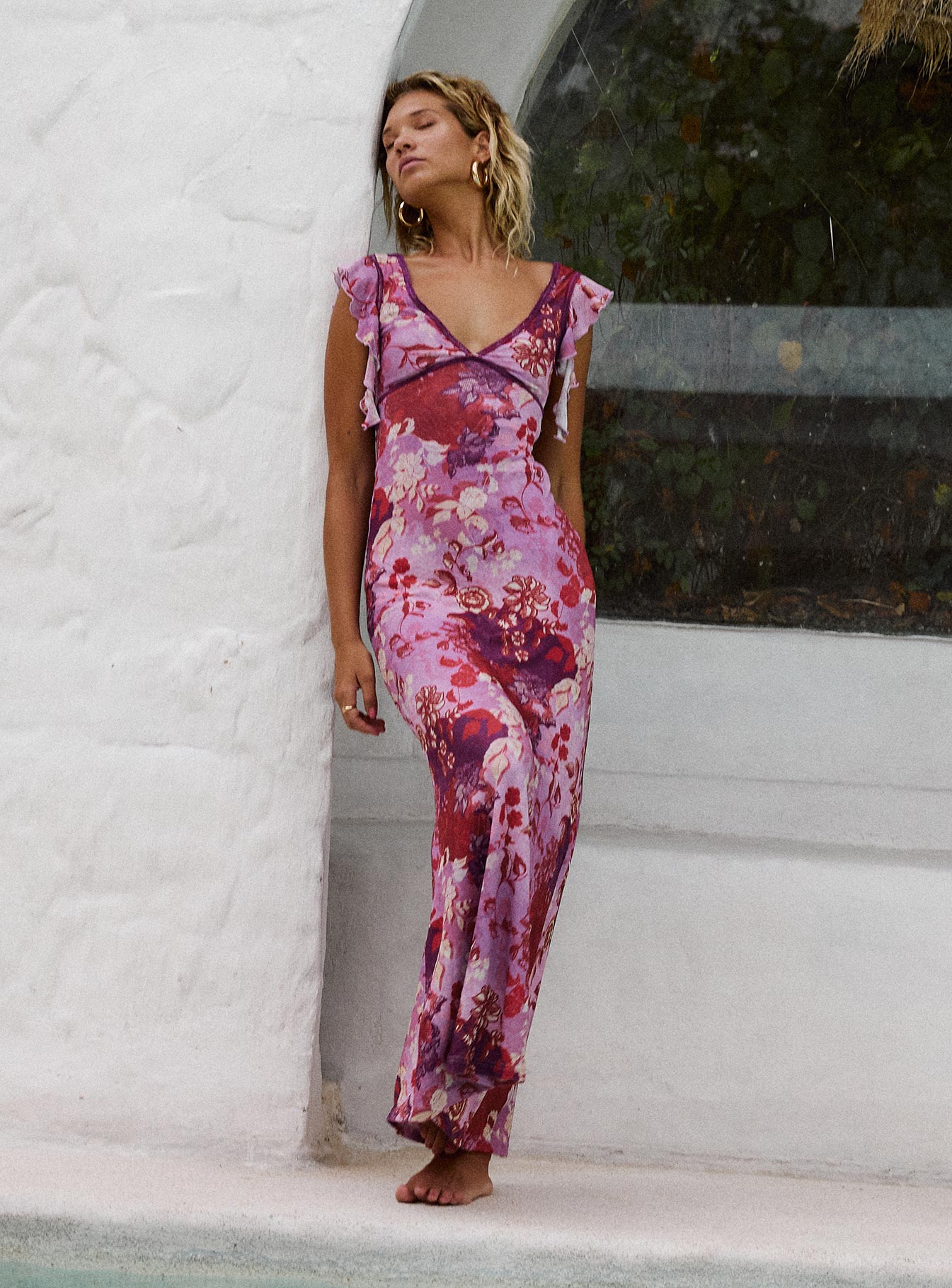 Soleila Maxi Dress Purple Multi Petite - Image 4