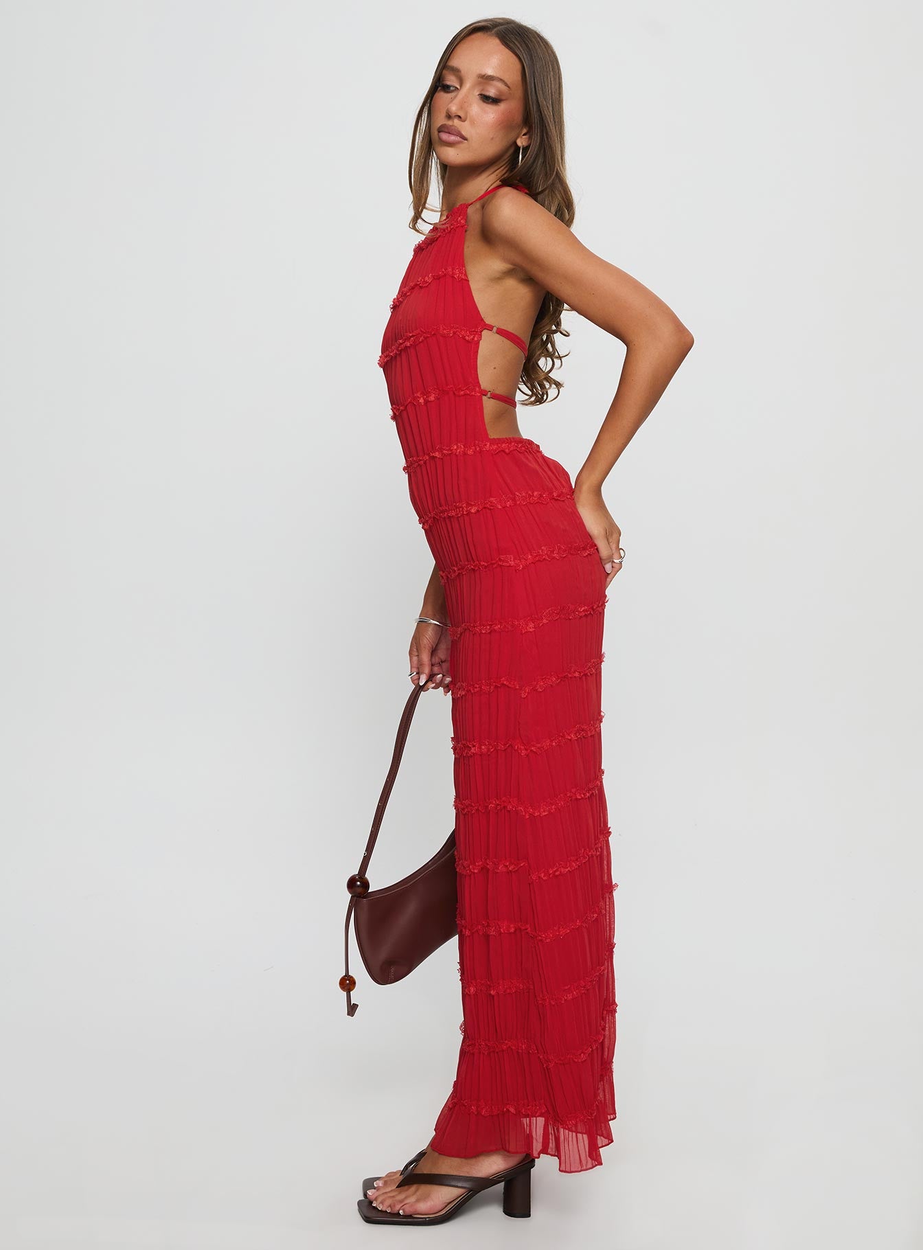 Klarissa Halter Maxi Dress Red - Image 4