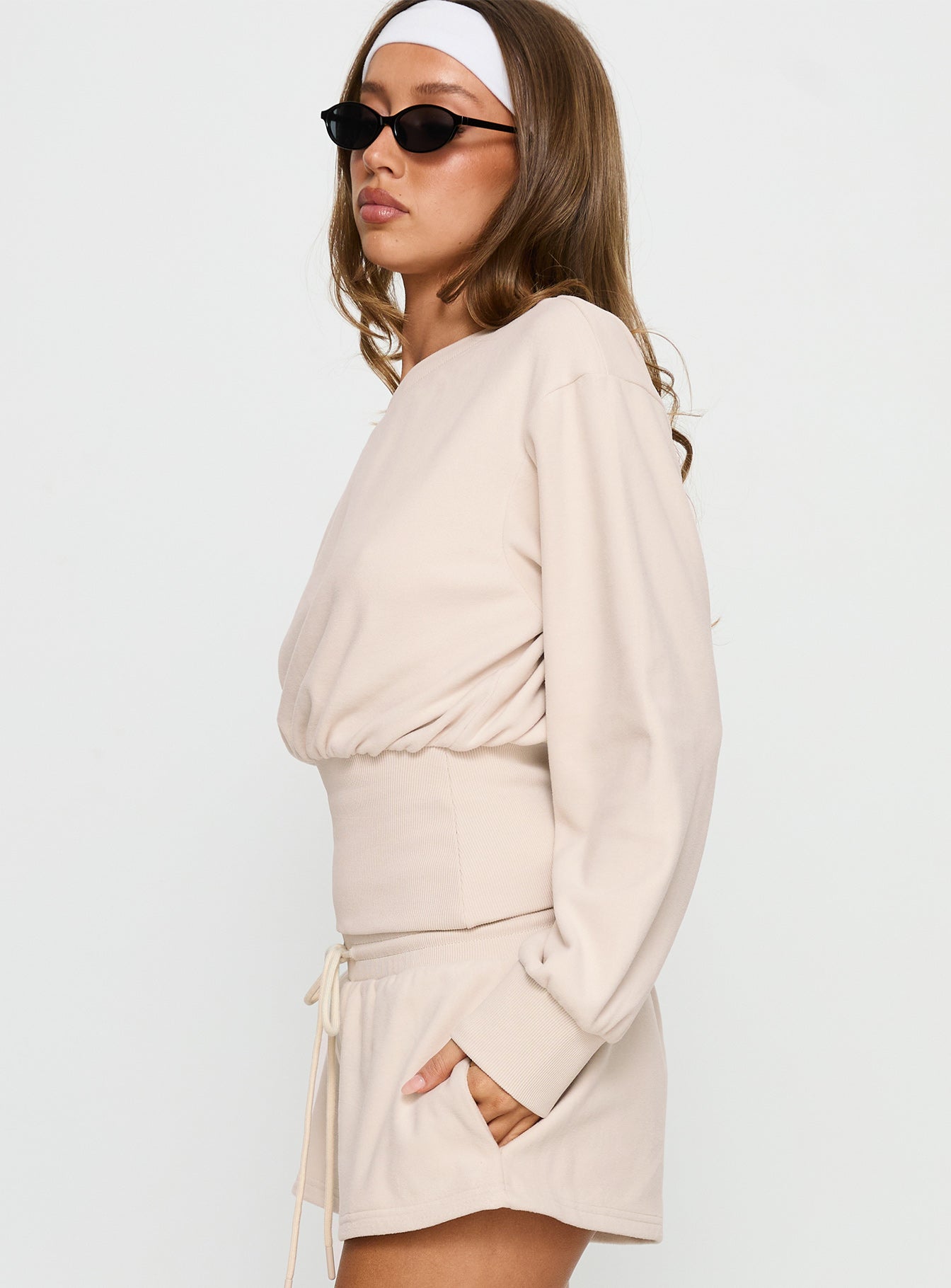 Cassey Off Shoulder Slouchy Jumper Cream - Image 4