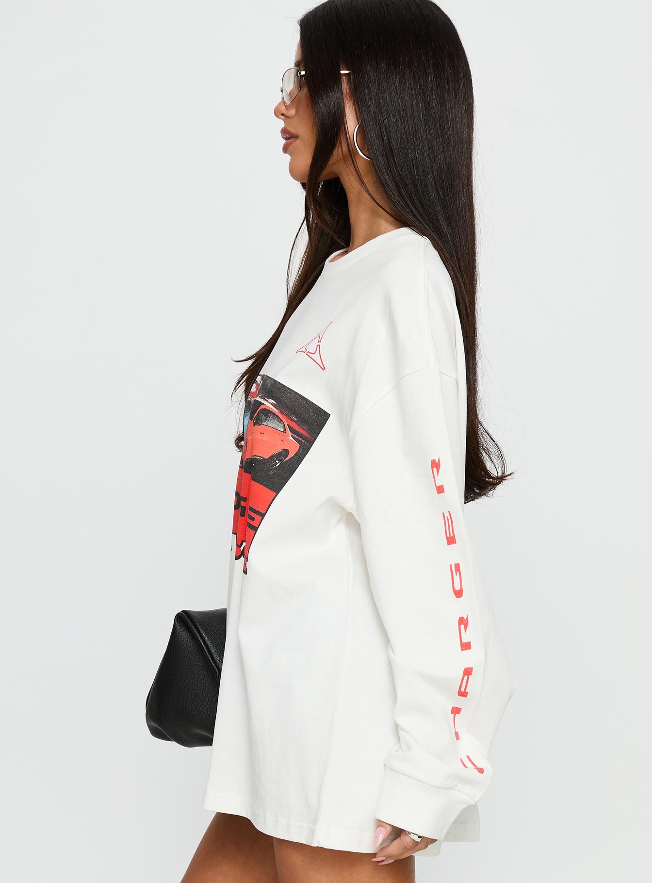 Dodge Electric Muscle Long Sleeve Graphic Top White - Image 4