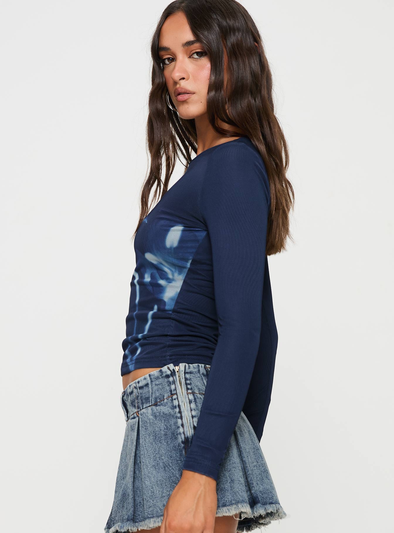 Raldor Long Sleeve Top Navy - Image 4