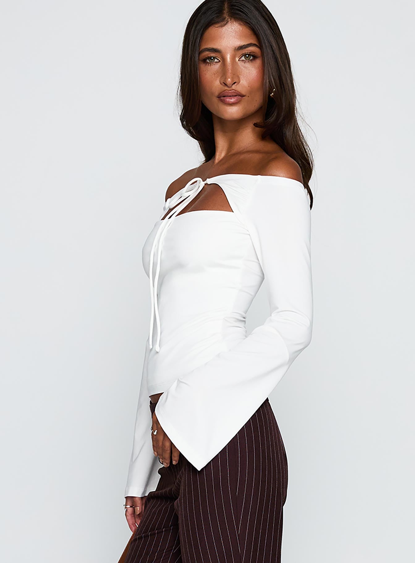 Nevah Long Sleeve Top White - Image 4