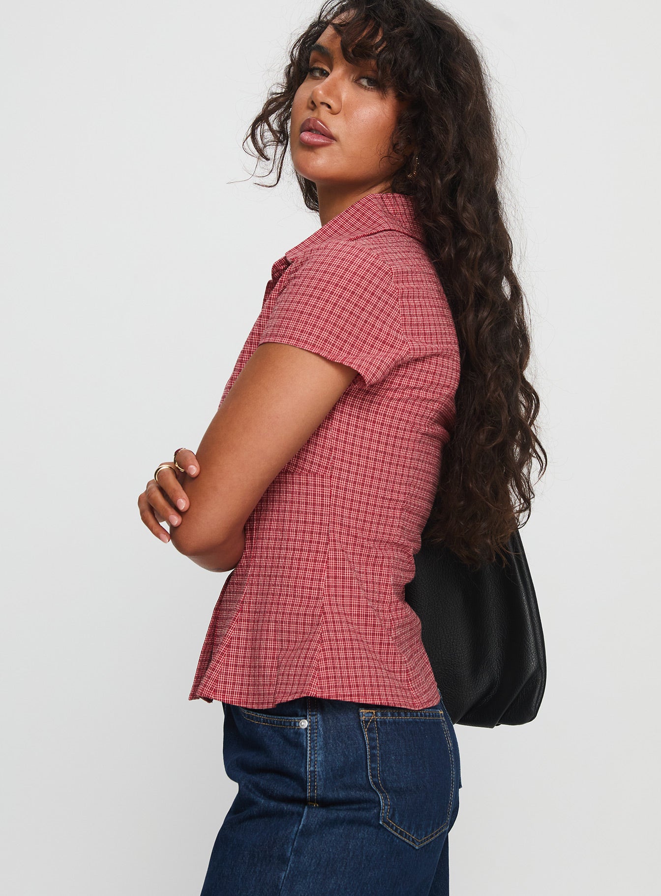 Cottesloe Blouse Top Red Check - Image 4
