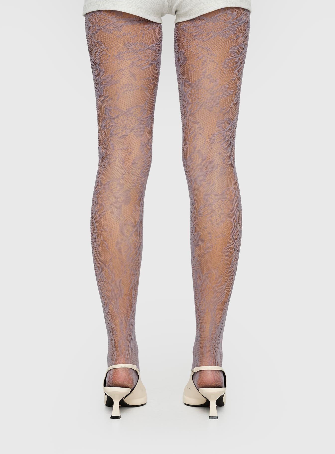 Ammelia Sheer Lace Tights Grey - Image 4