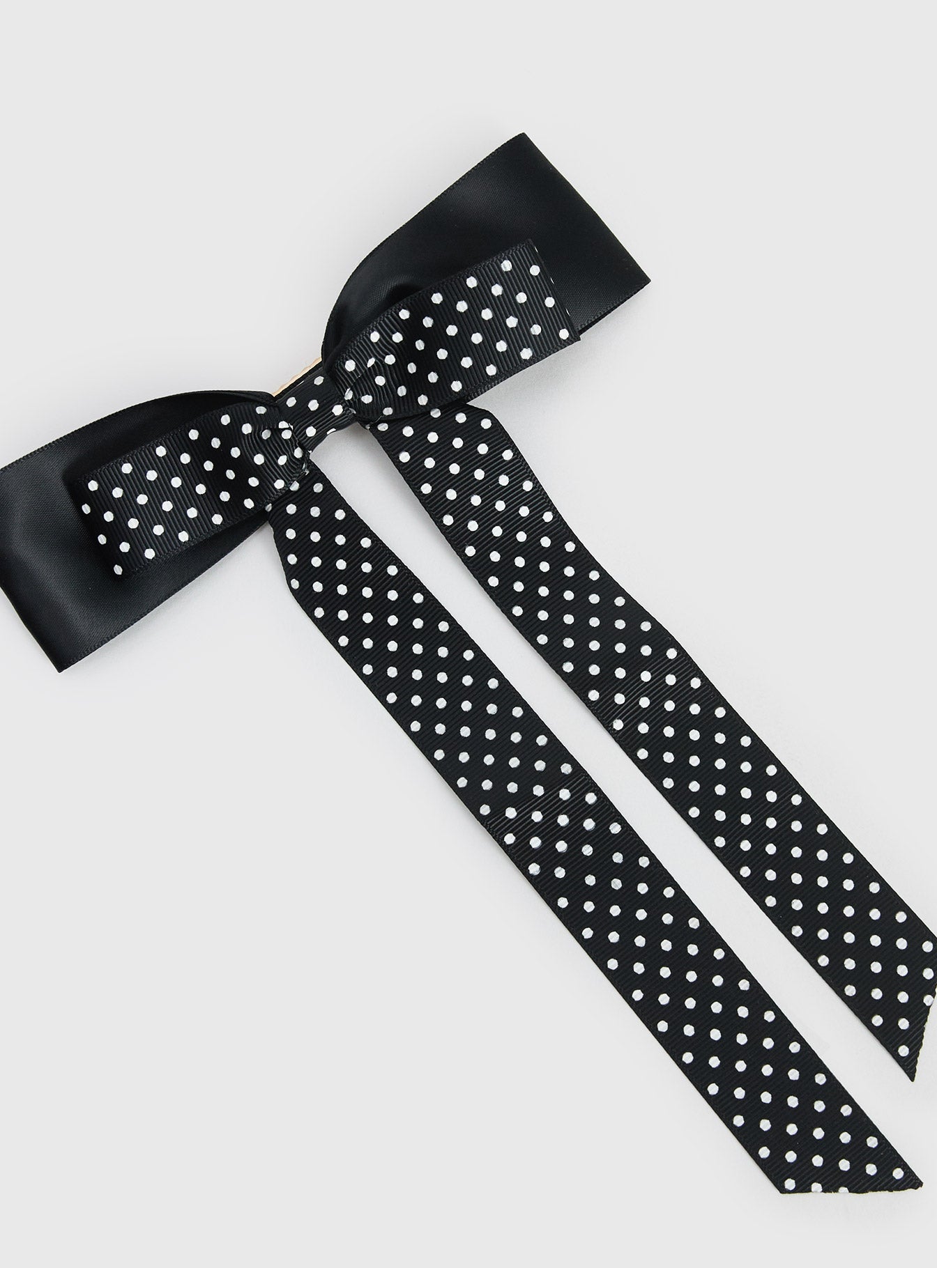 Reflecting Layered Bow Black Polka - Image 4