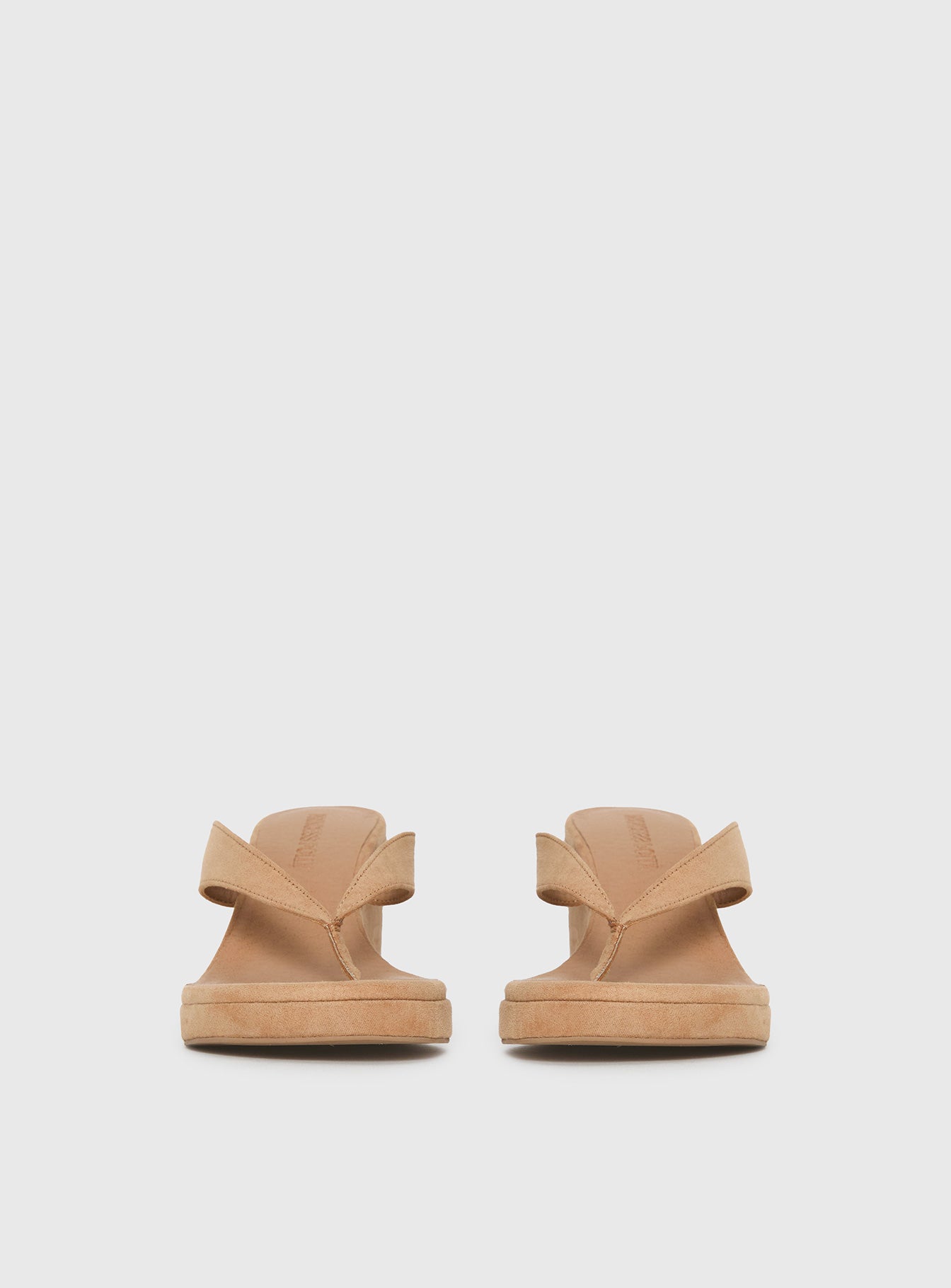 Kamiko Wedged Heels Tan Faux Suede - Image 4
