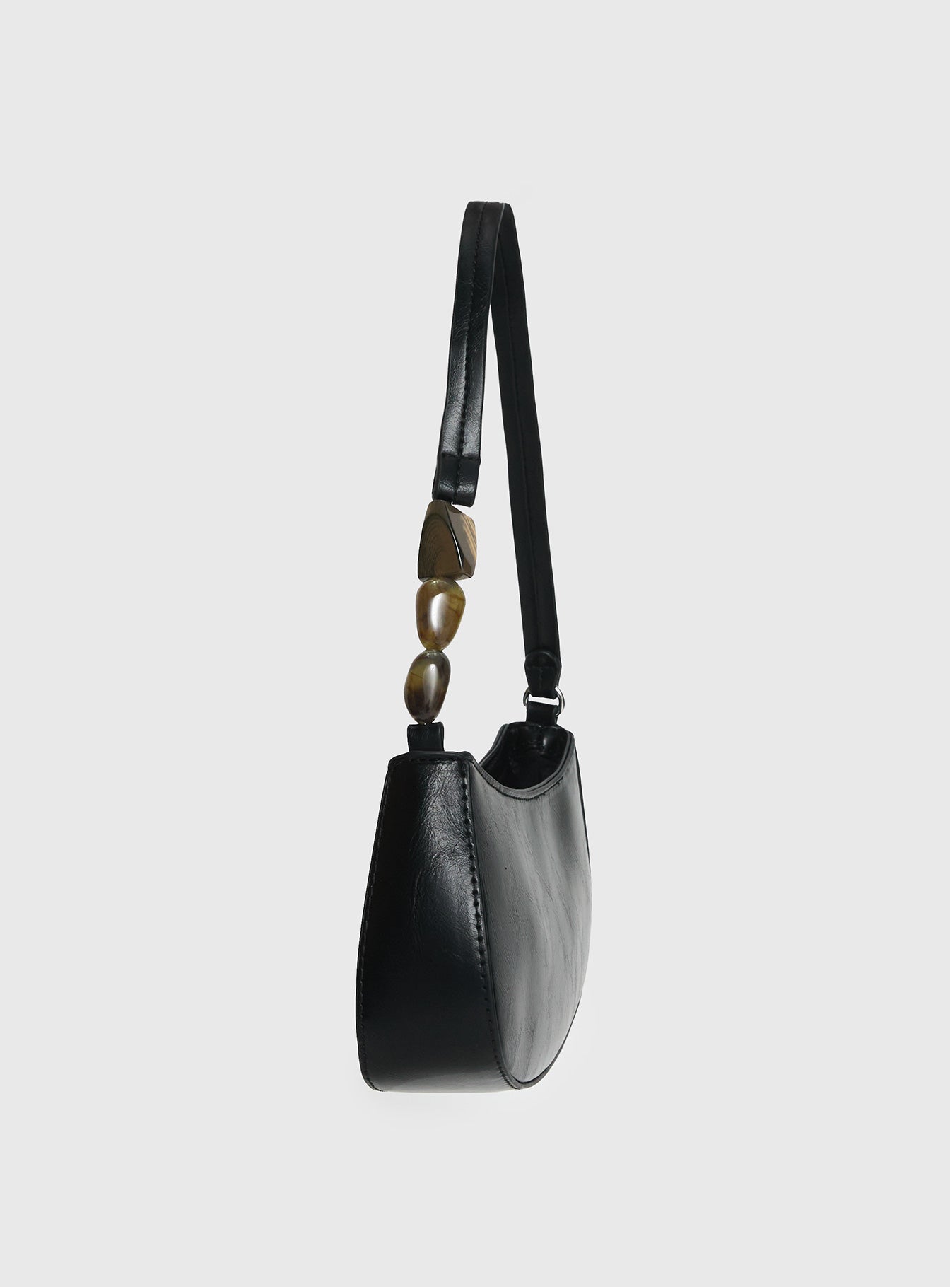 Contradiction Bead Detail Shoulder Bag Black - Image 4