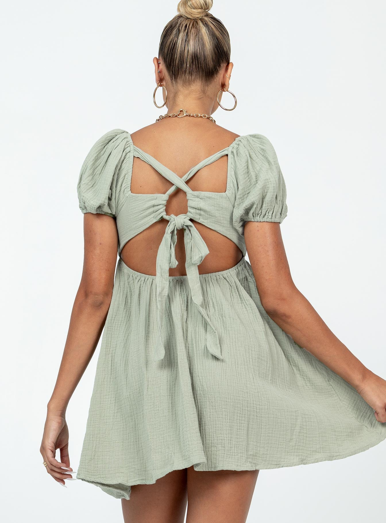Lets Dance Mini Dress Sage - Image 5