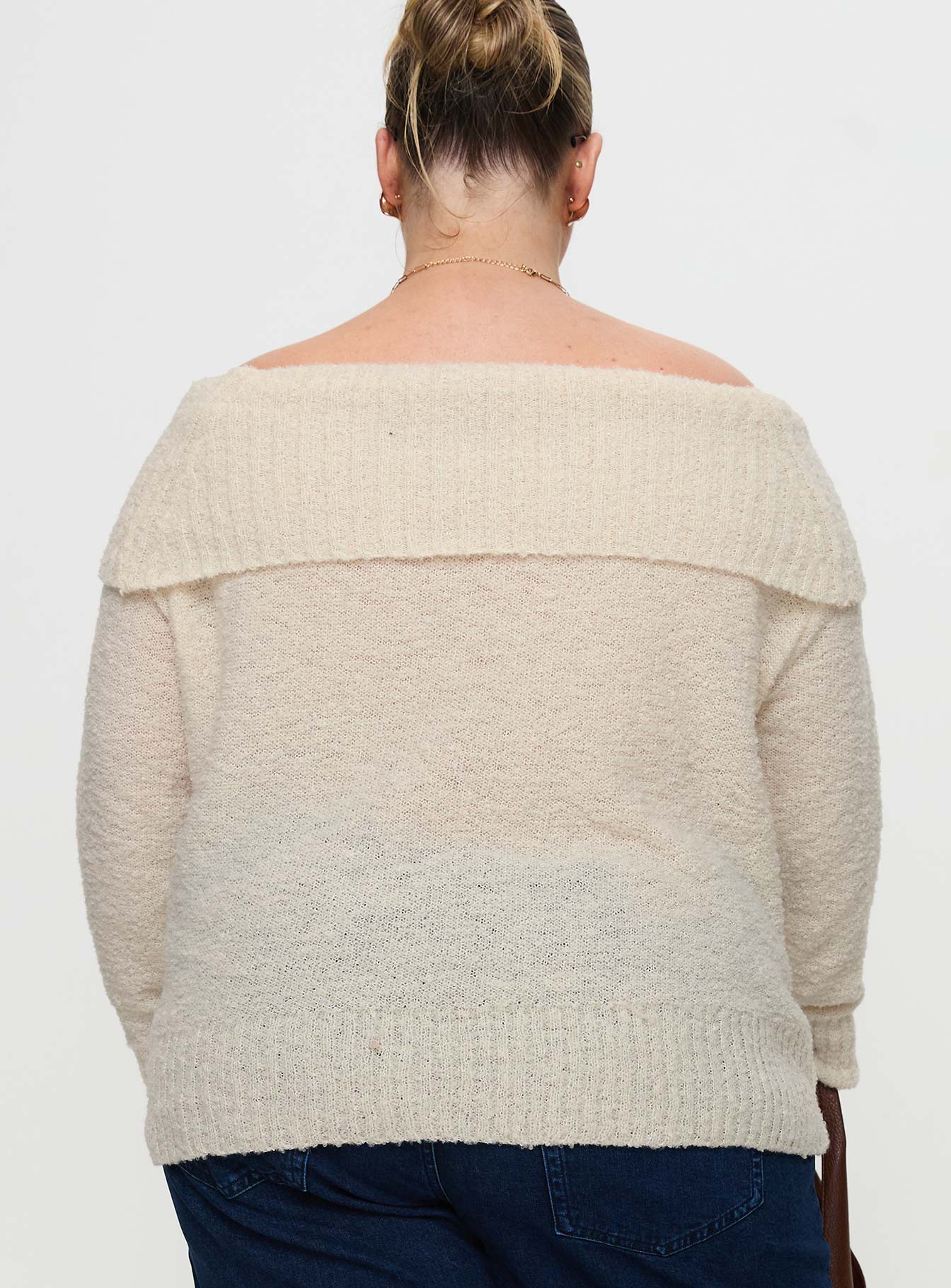 Parkley Boucle Off The Shoulder Cream Curve - Image 5