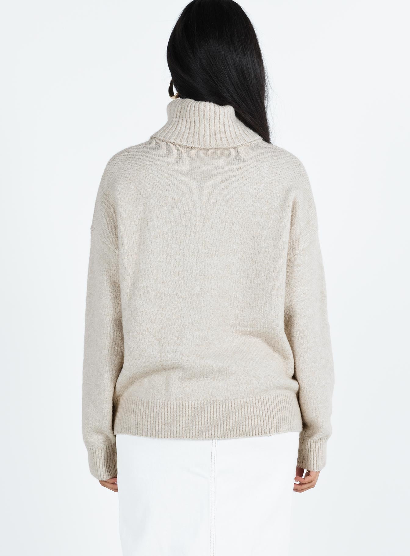 Oswin Turtleneck Sweater Oatmeal - Image 5