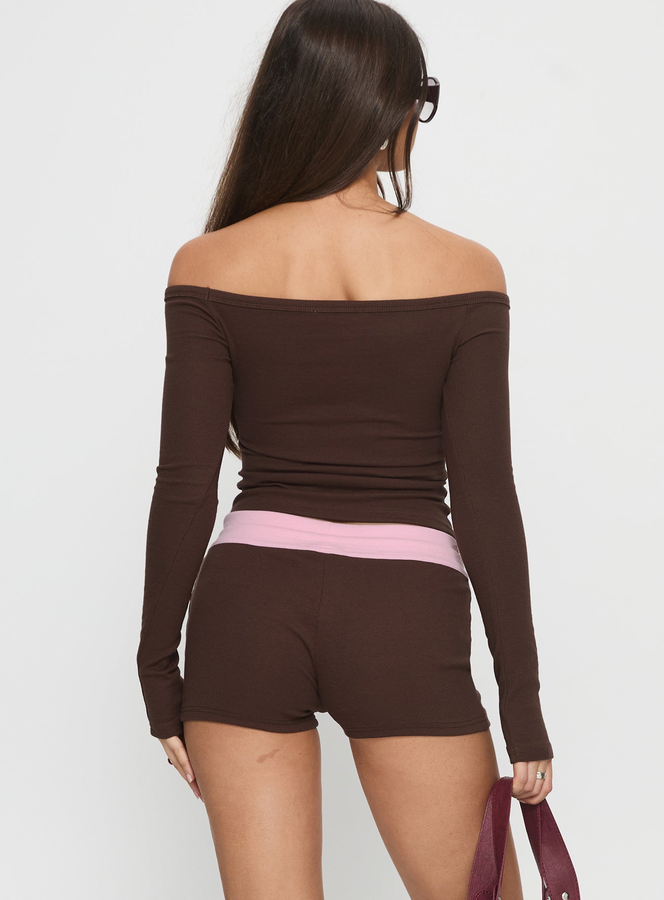 Baseline Rib Micro Shorts Brown Pink - Image 5