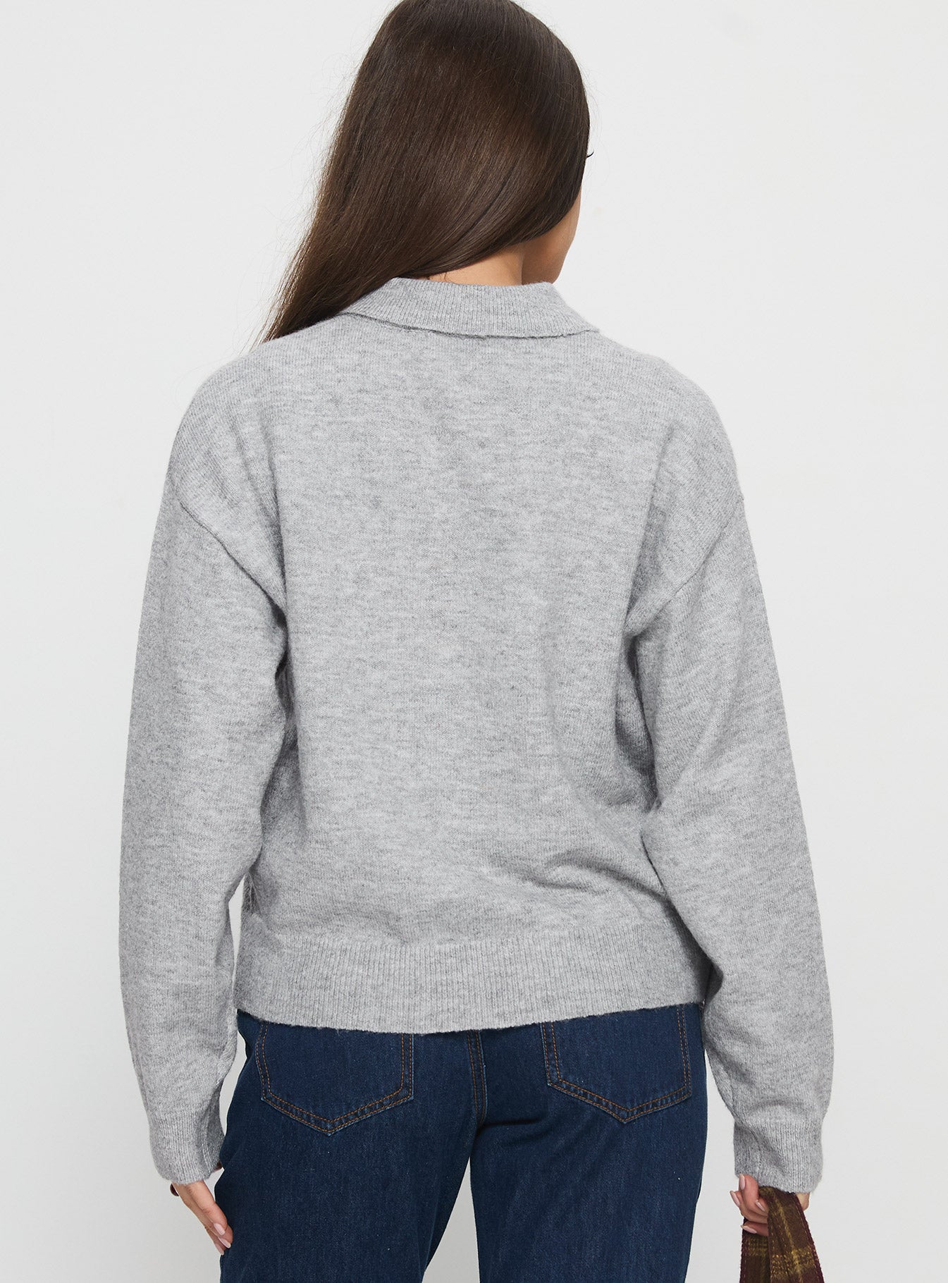Nadyna Collared Cardigan Grey Marle - Image 5