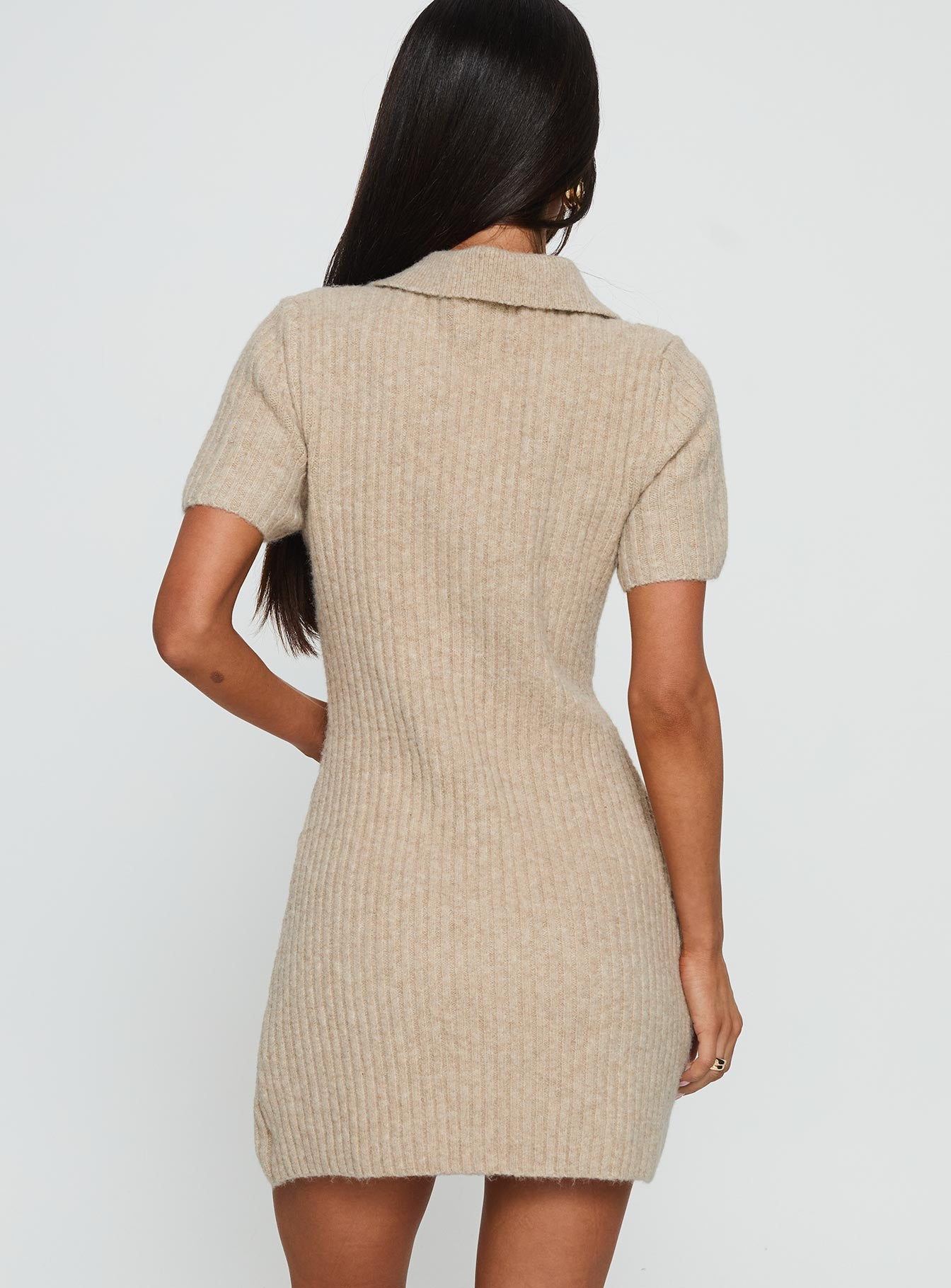 Brynie Knit Mini Dress Oat - Image 5