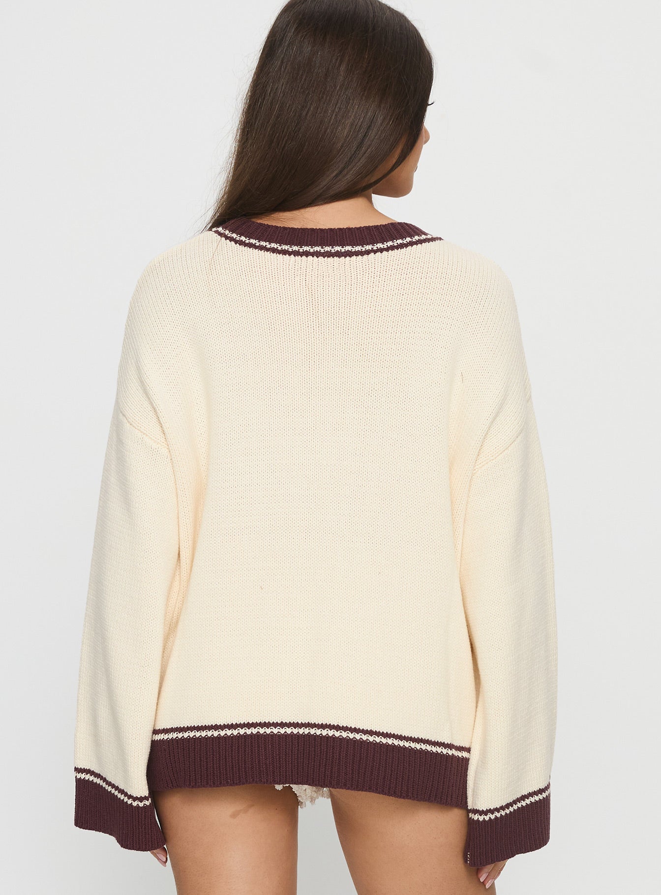 Rhianonn Horse Graphic Knit Sweater Cream Brown - Image 5