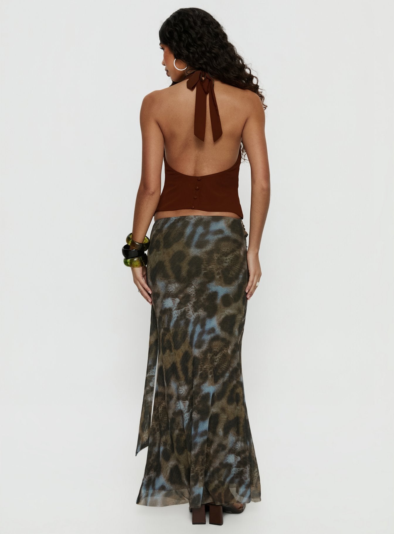 Caviar Tie Maxi Skirt Leopard - Image 5