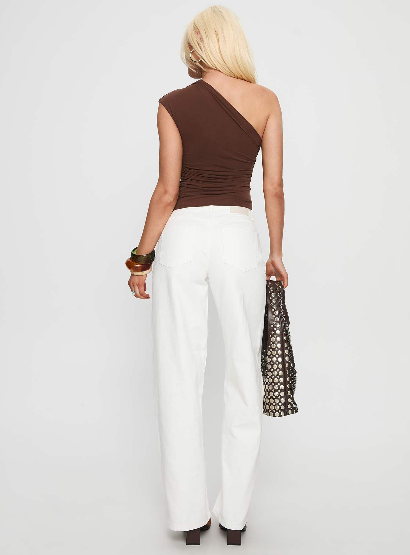 Taji Mid Rise Wide Leg Jeans White - Image 5