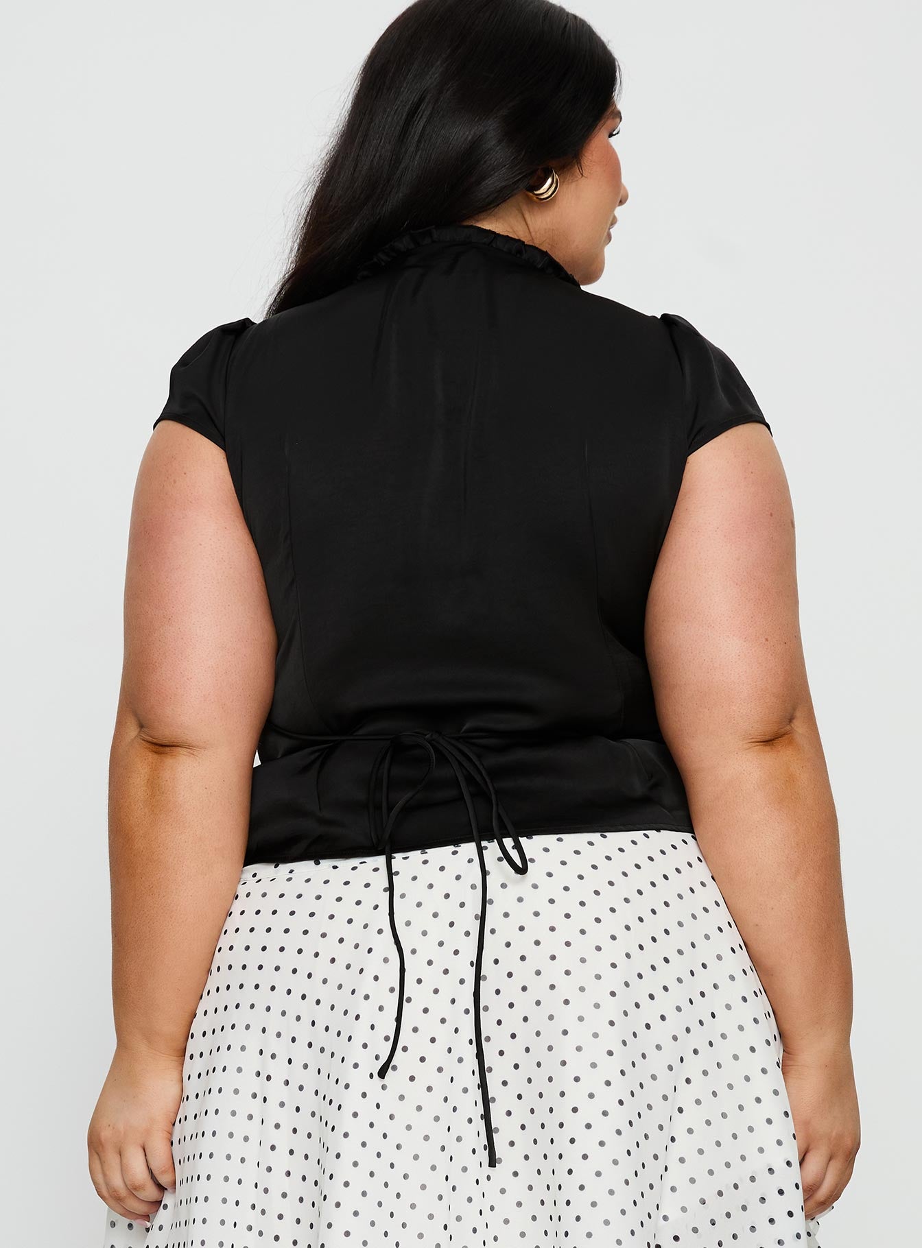 Tatianna Frill Blouse Top Black Curve - Image 5