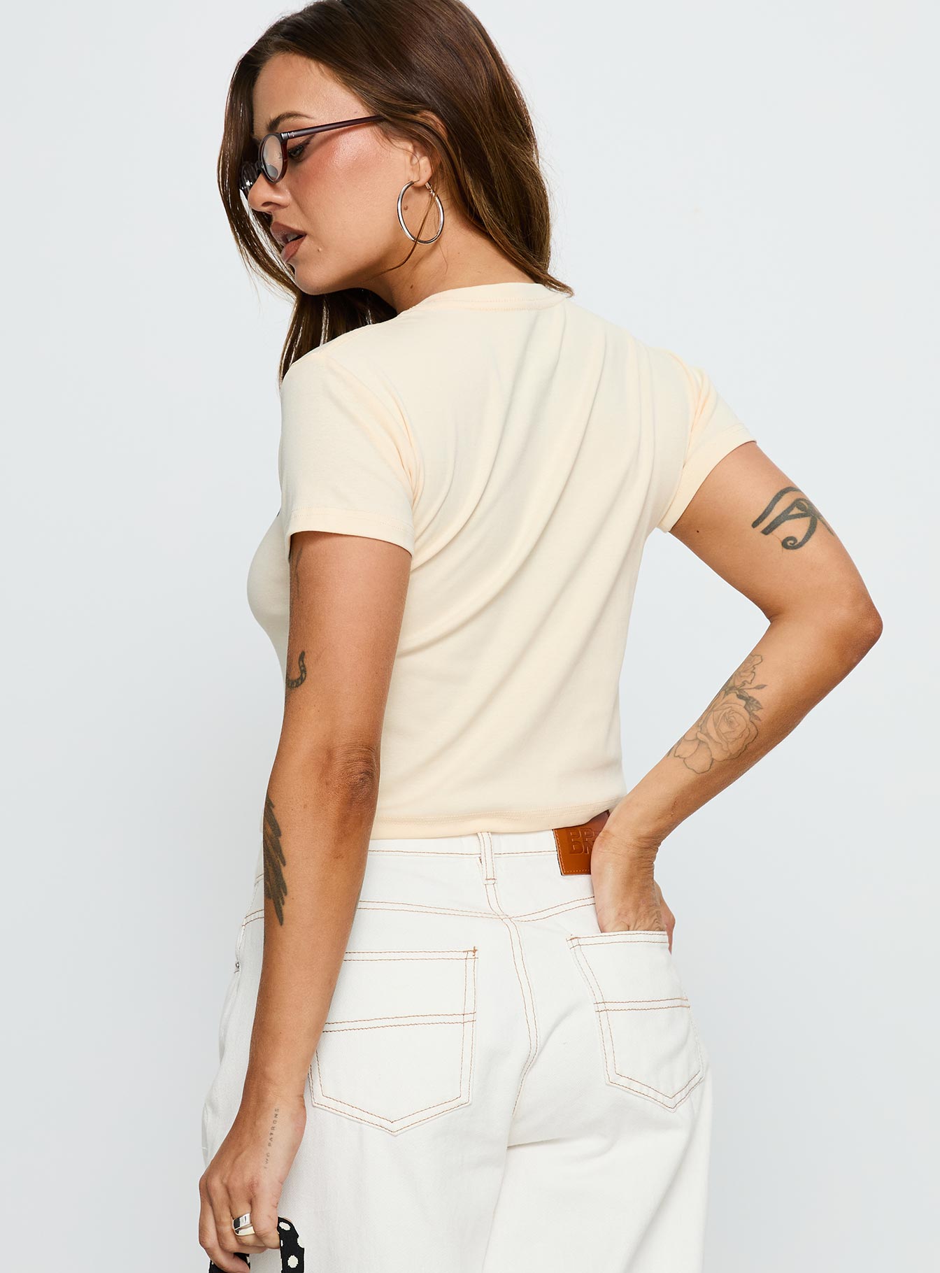Dearly Loved Graphic Baby Tee Cream - Image 4