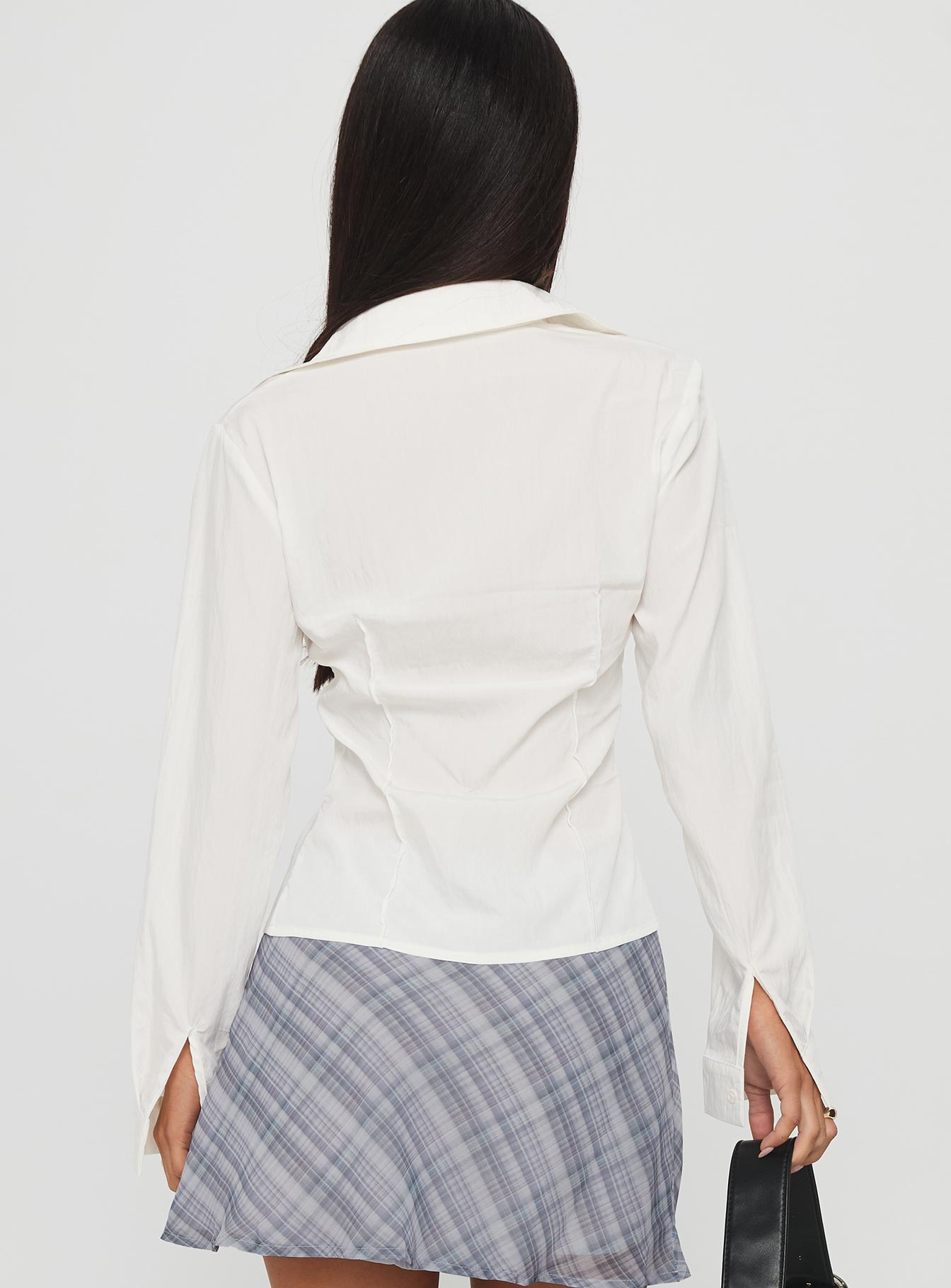 Compromise Long Sleeve Button Up Top White - Image 5