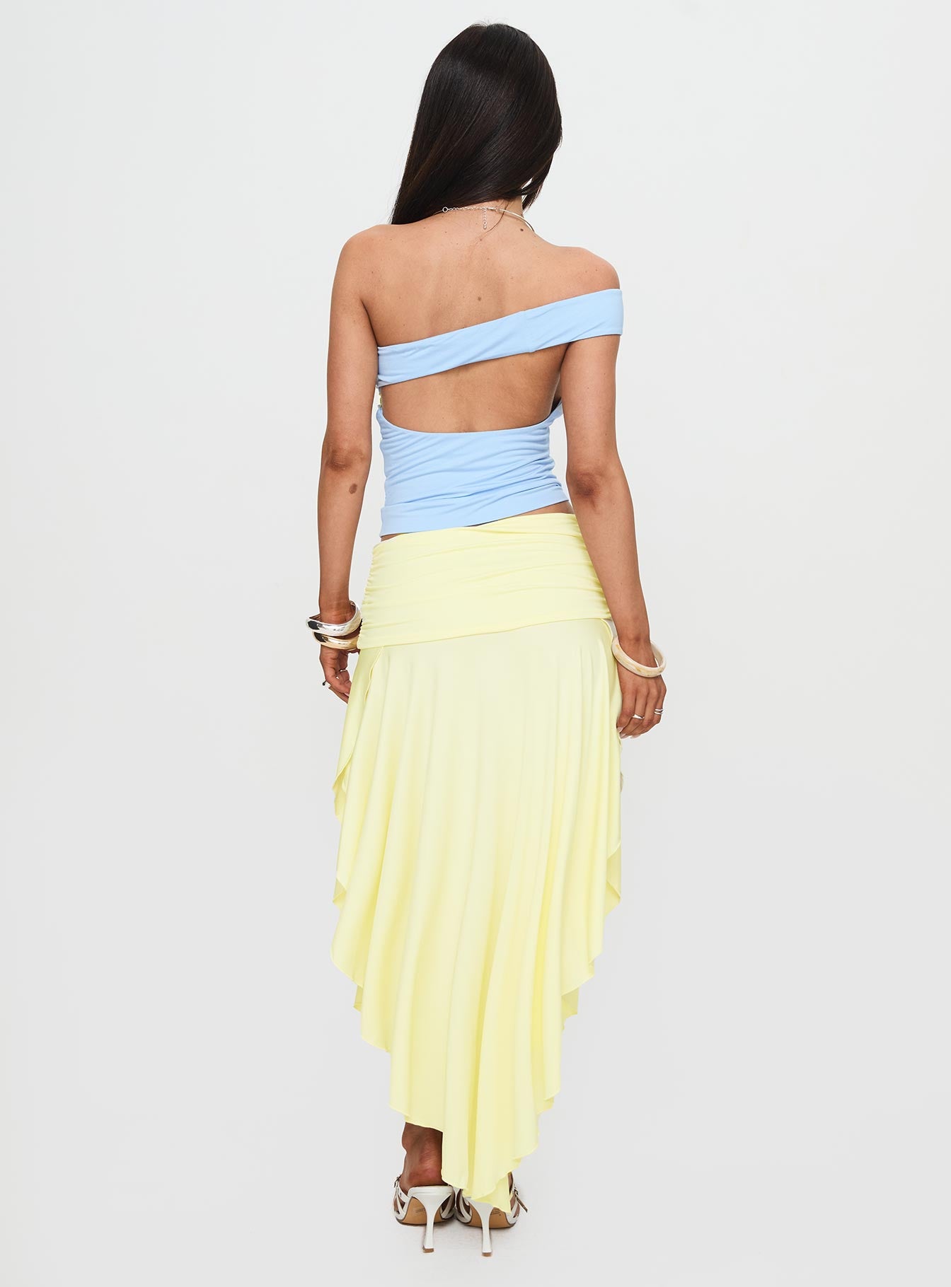Symphonia Asymmetrical Midi Skirt Butter Yellow - Image 5