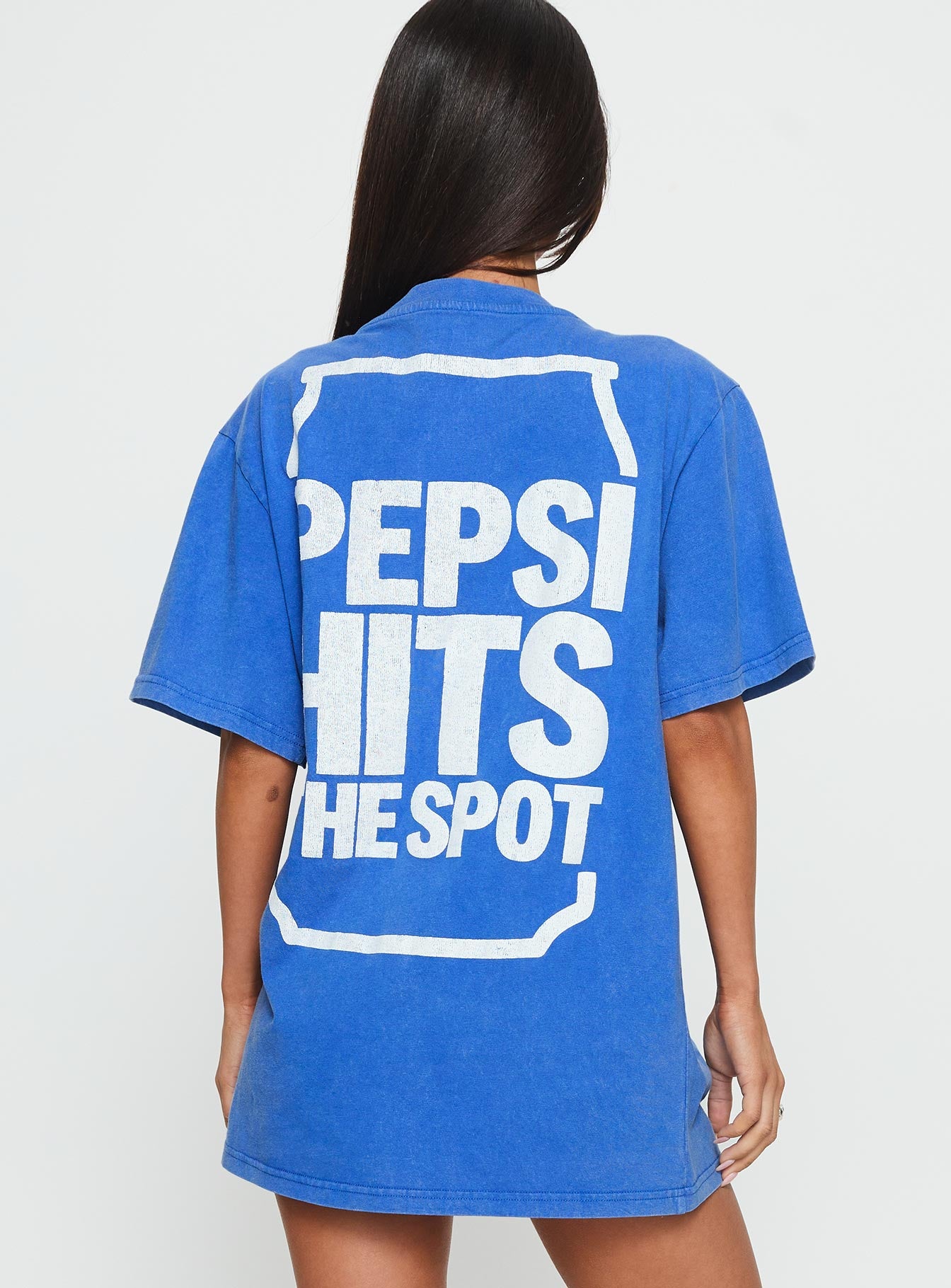 Pepsi Cola Oversized Graphic Top Blue - Image 4