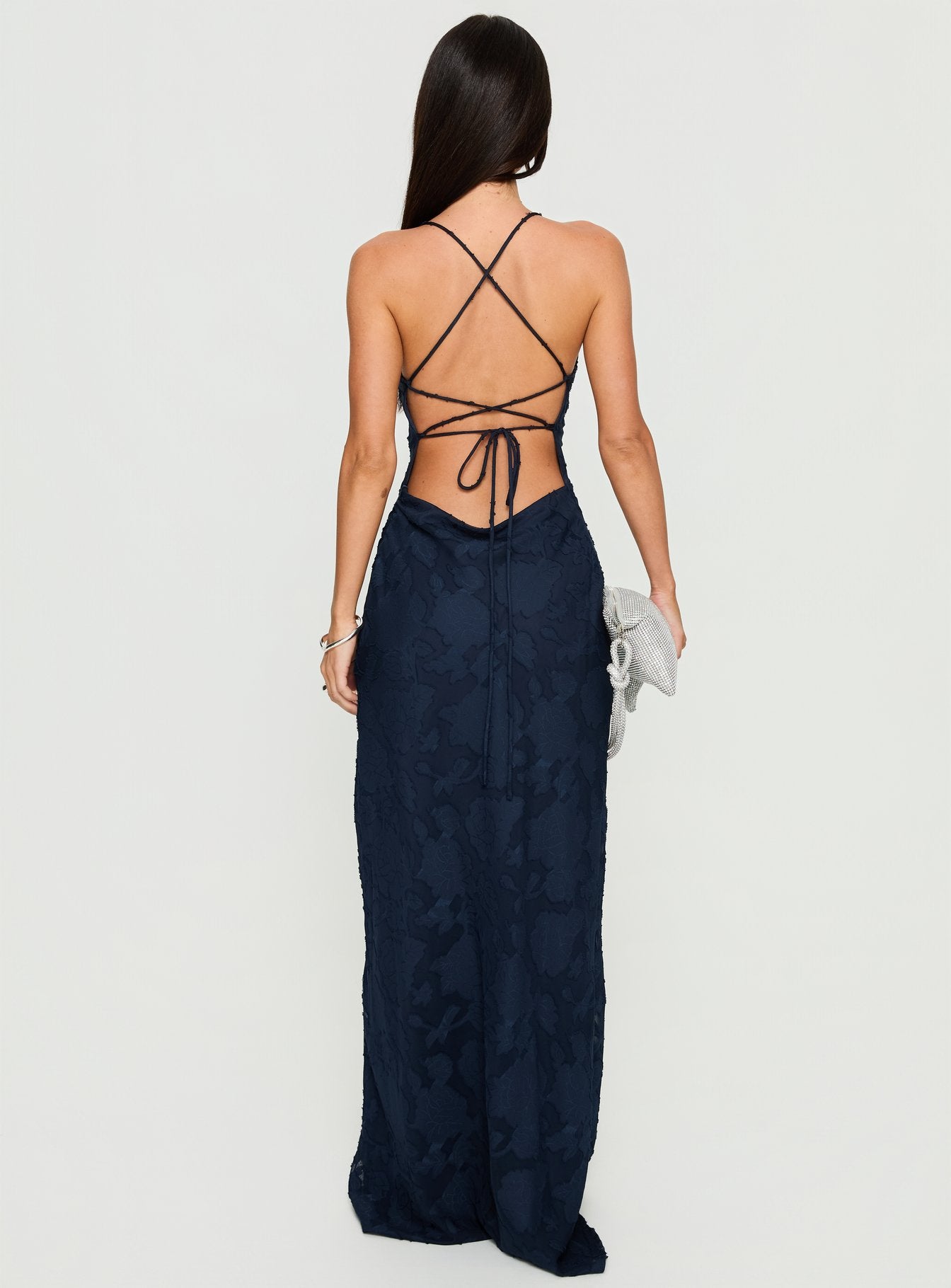 Celena Maxi Dress Navy Burnout - Image 5
