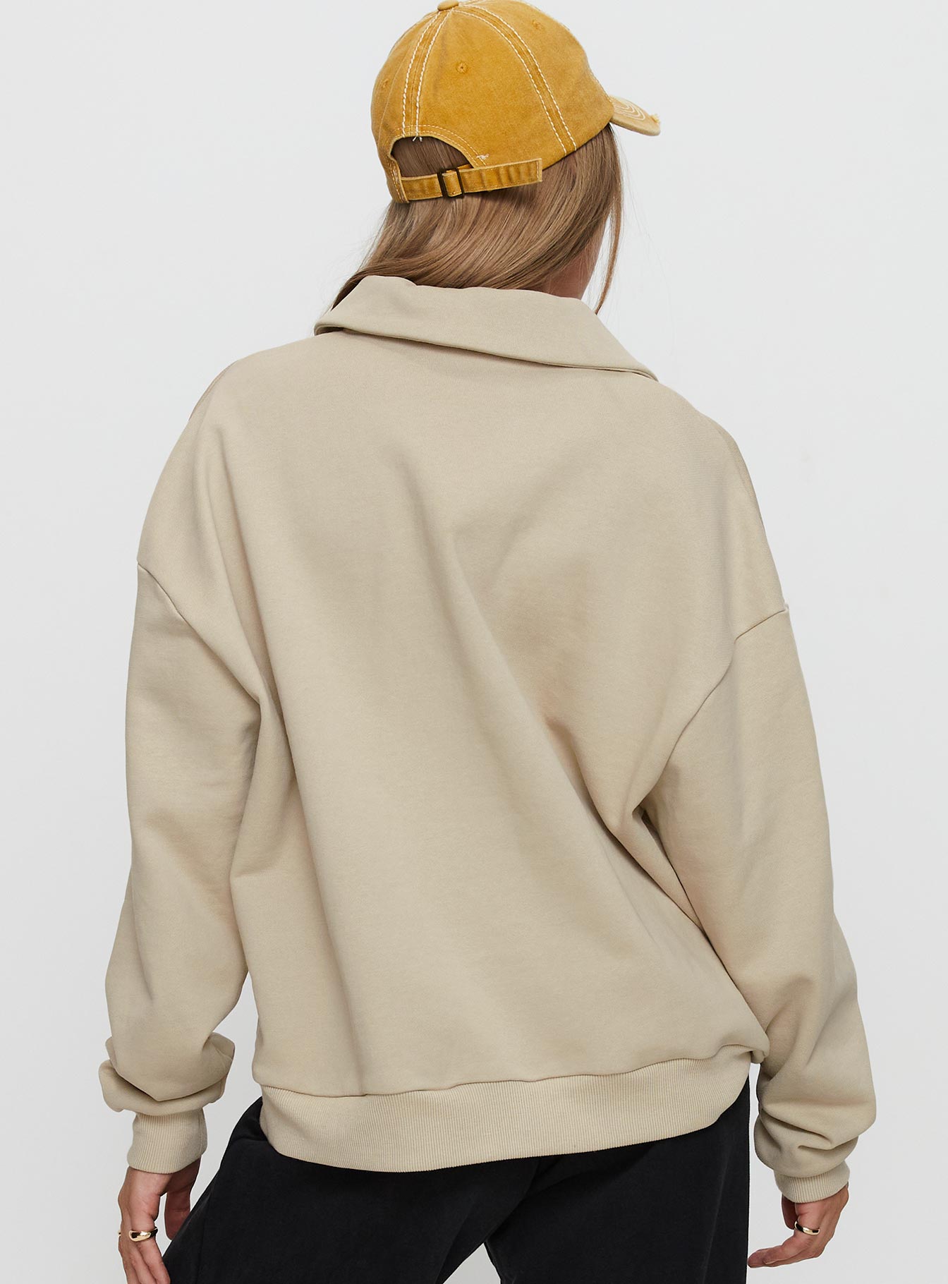 Back Around Collared Fleece Jumper Oat - Image 4
