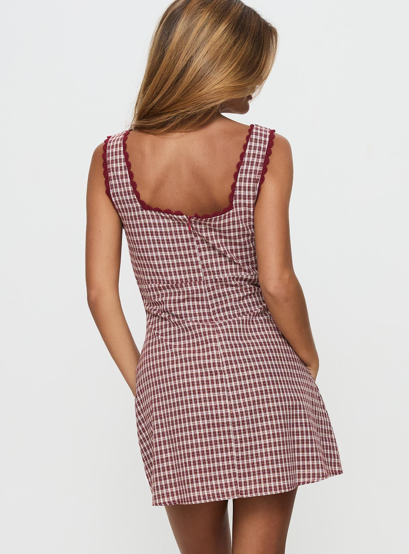 Dasha Mini Dress Red Check - Image 5