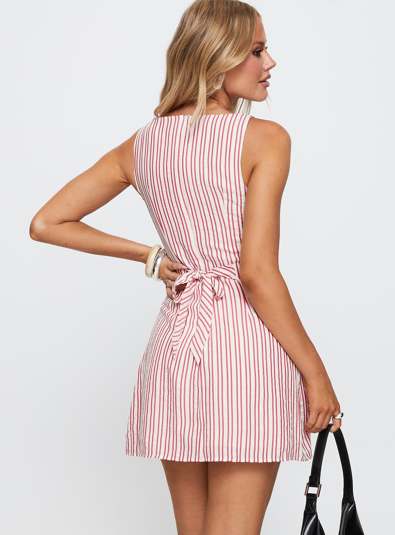 Alfalfa Shift Mini Dress Red Stripe - Image 5
