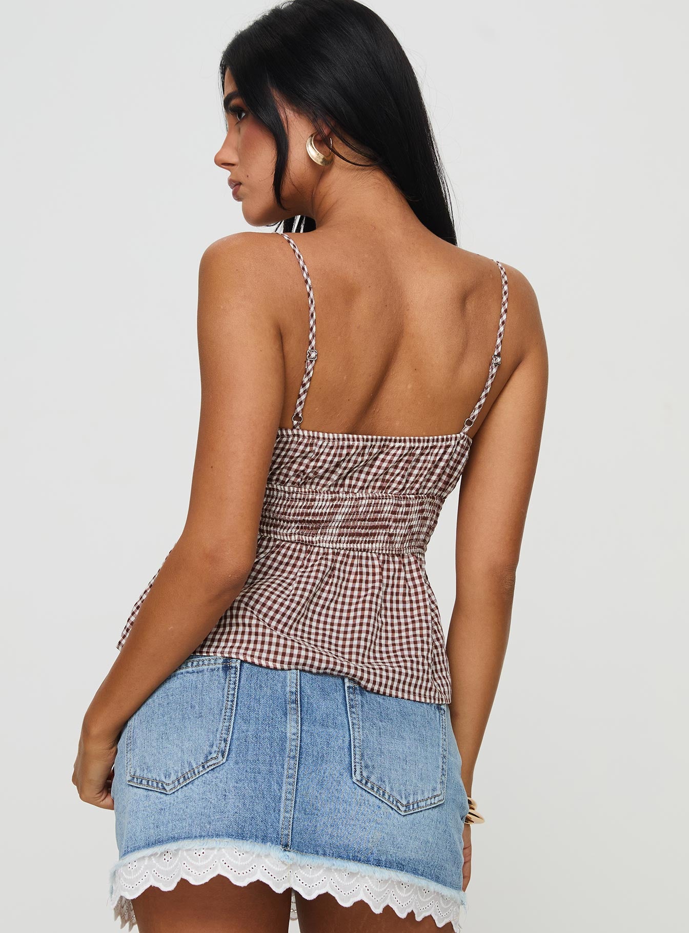Ansilin Top Brown Check - Image 5