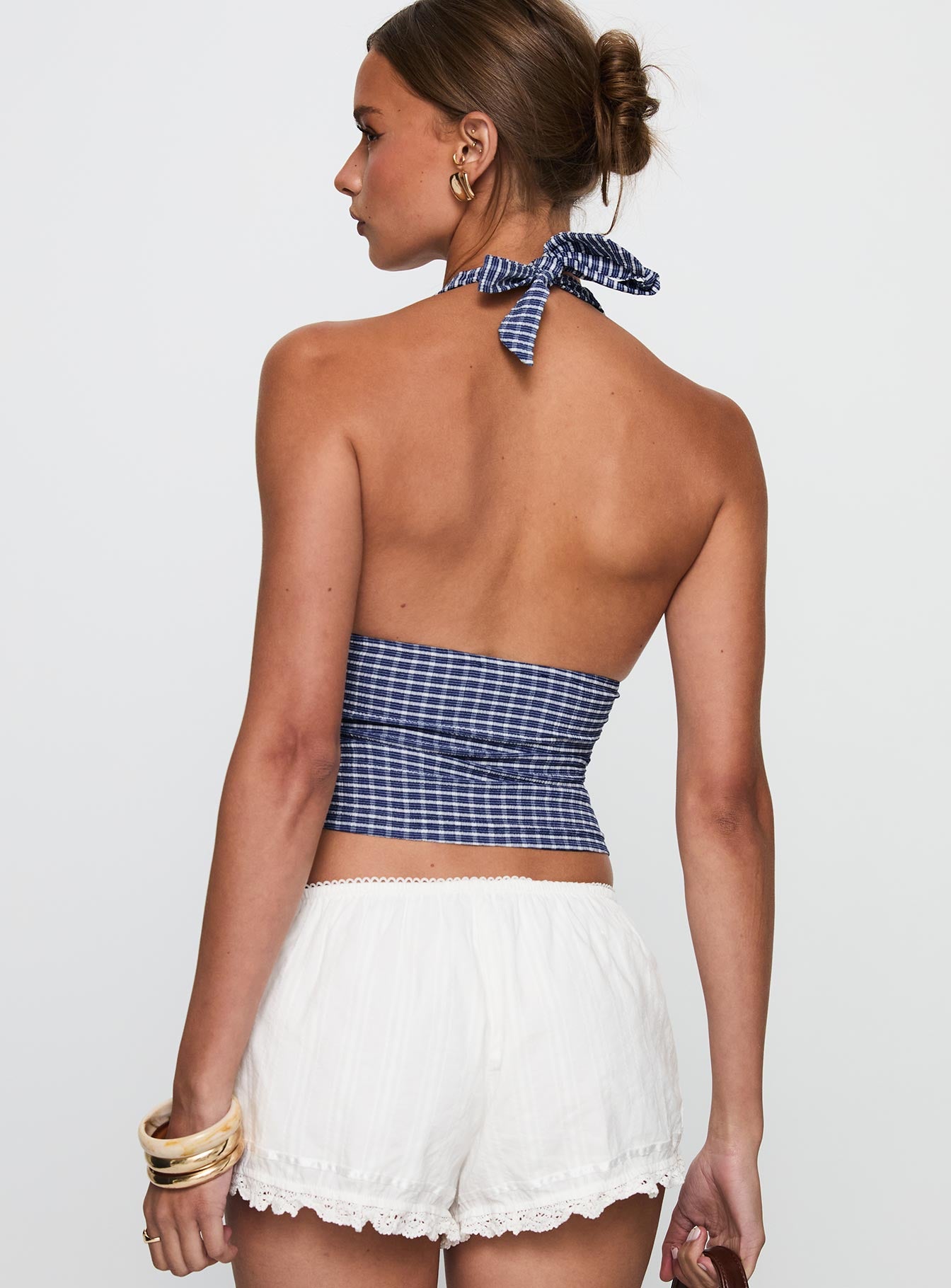 Whimsy Halter Top Navy Gingham - Image 5