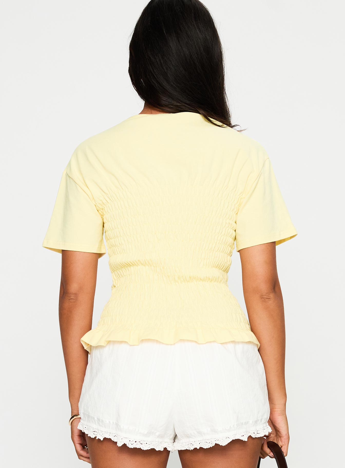 Maybe Tomorrow Ruched Top Lemon - Image 5