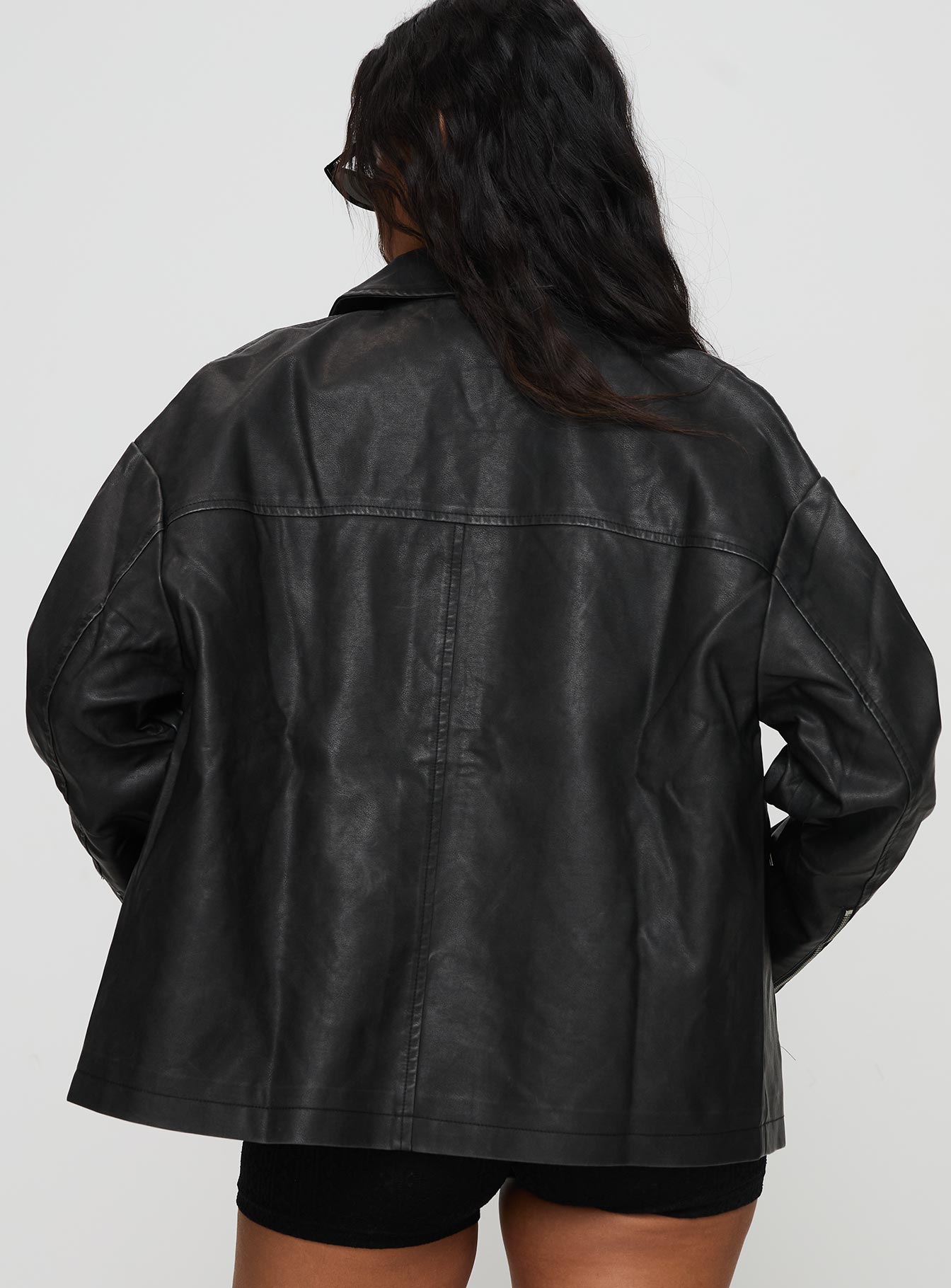 Napoleon Faux Leather Jacket Black - Image 5