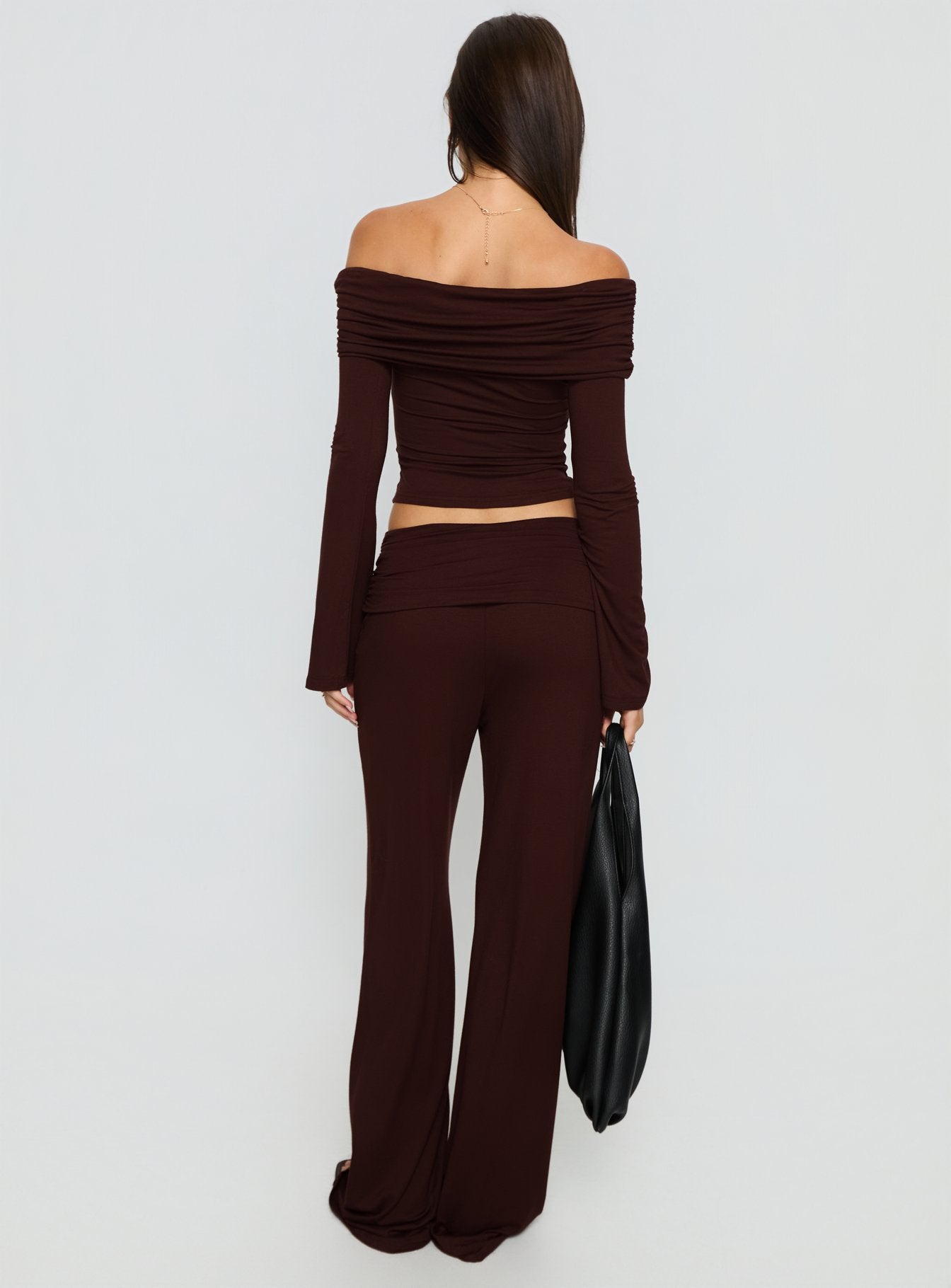 Fawne Ruched Folded Pants Brown - Image 5