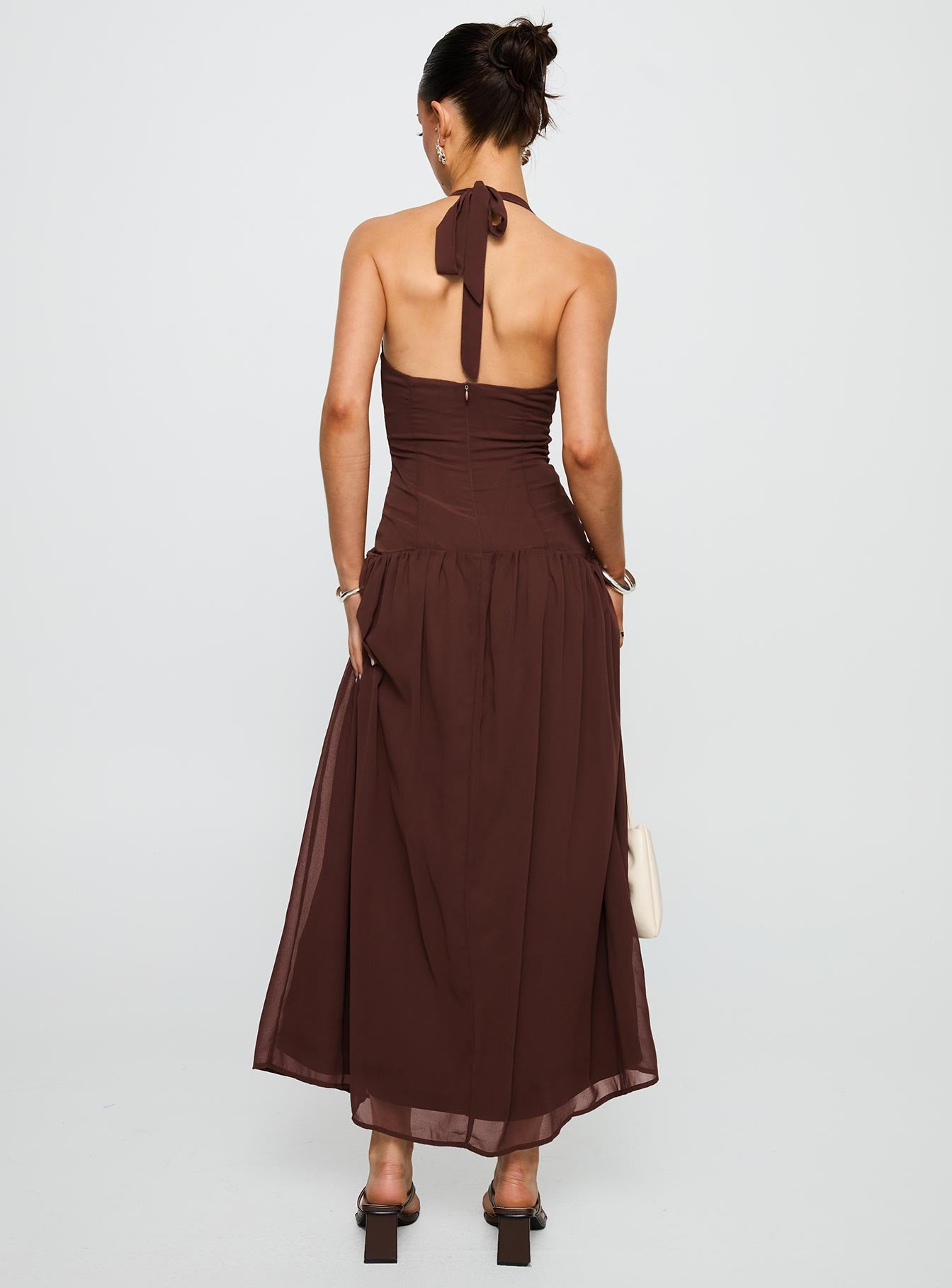 Chestnut Drop Waist Maxi Dress Brown - Image 5