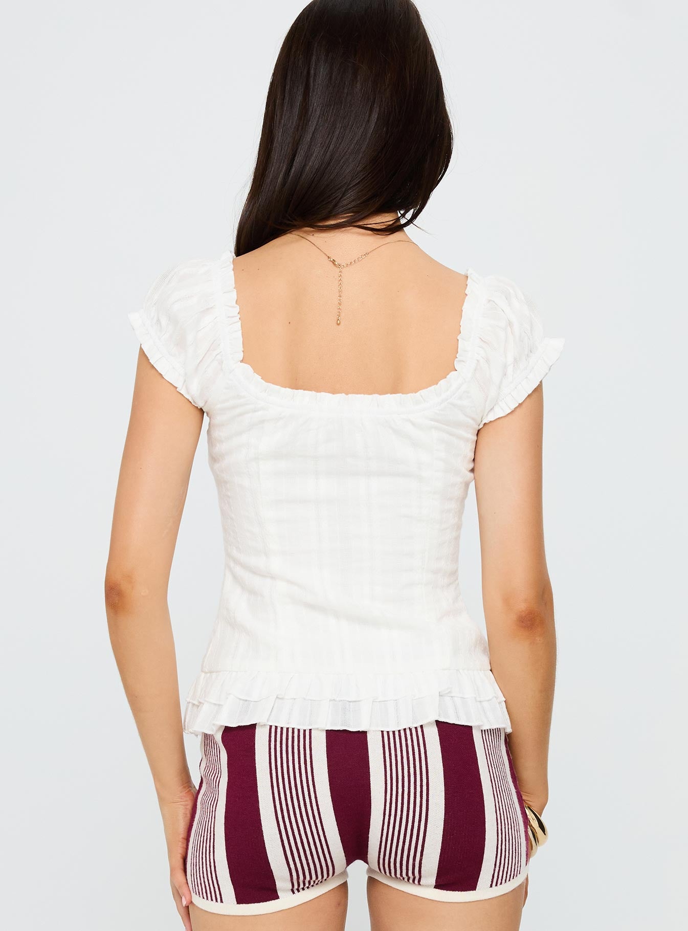 Suiter Frill Detail Top White - Image 5