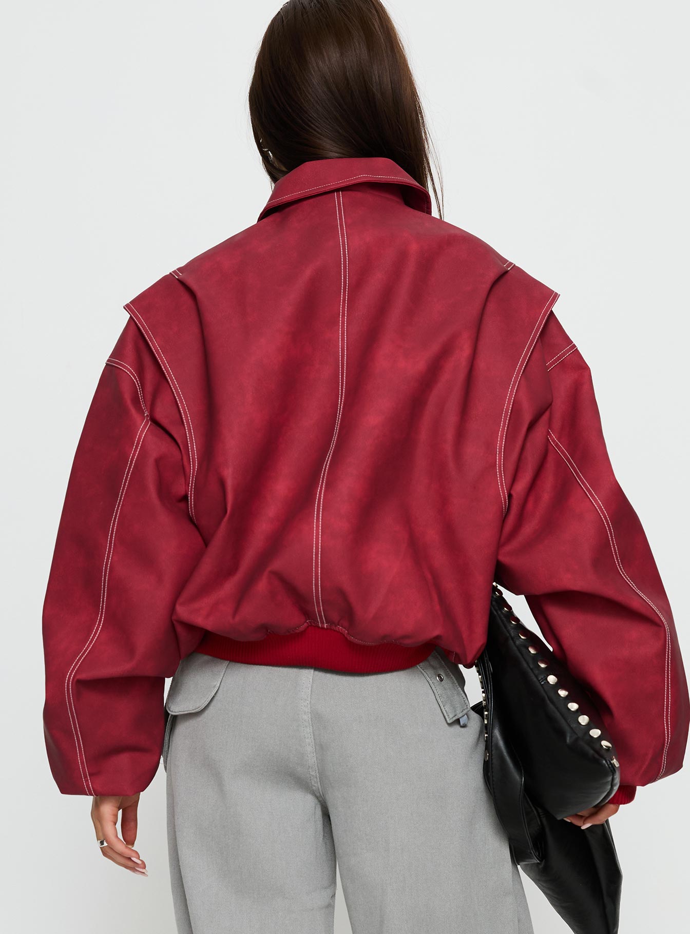 Vista Bomber Jacket Crimson - Image 5