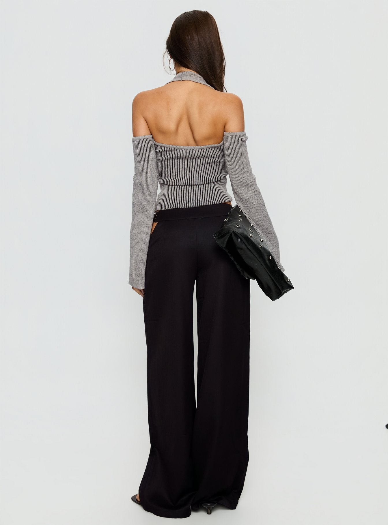 Venicia Belt Detail Suiting Pant Black Pinstripe - Image 5